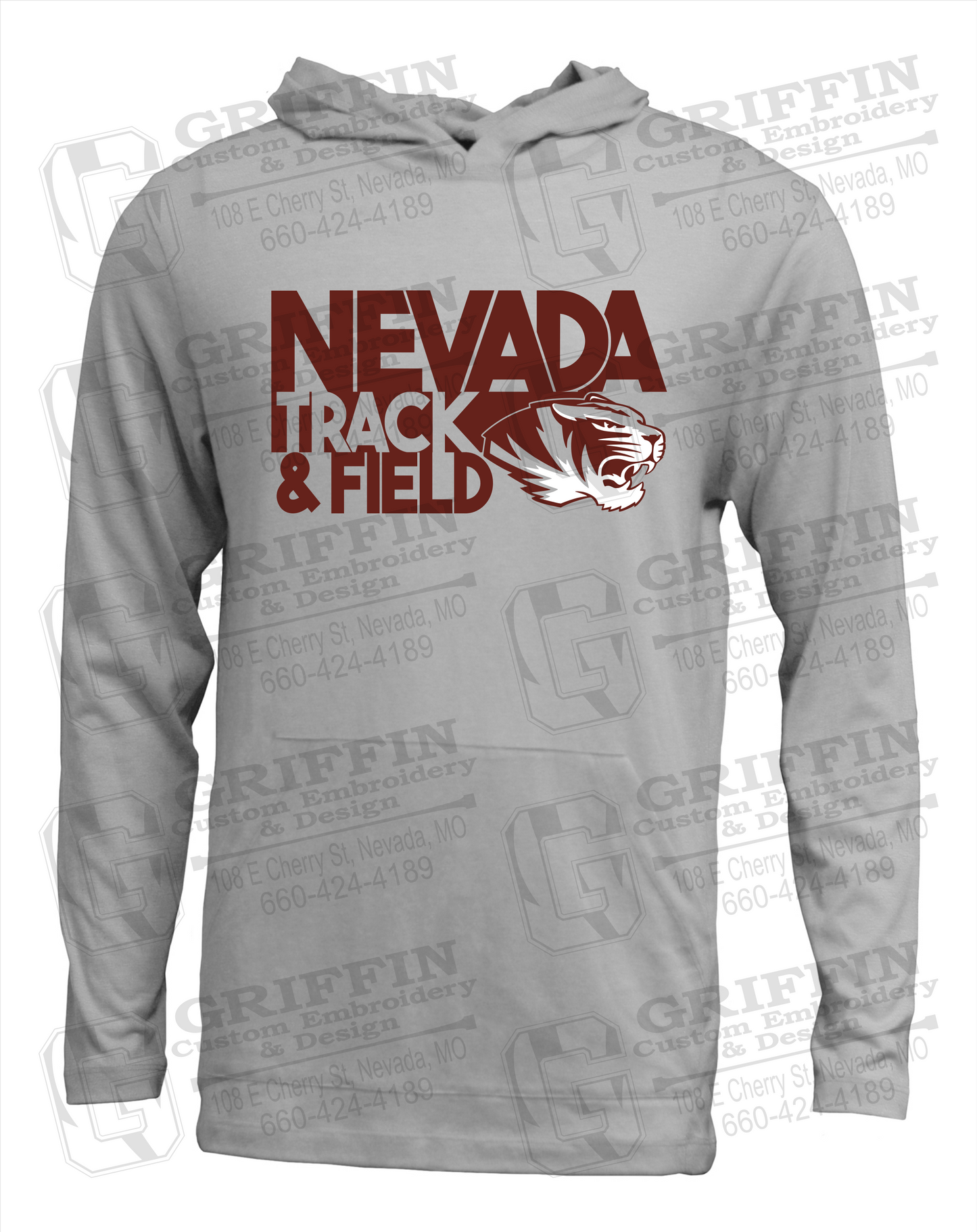Soft-Tek T-Shirt Hoodie - Track & Field - Nevada Tigers 24-Q