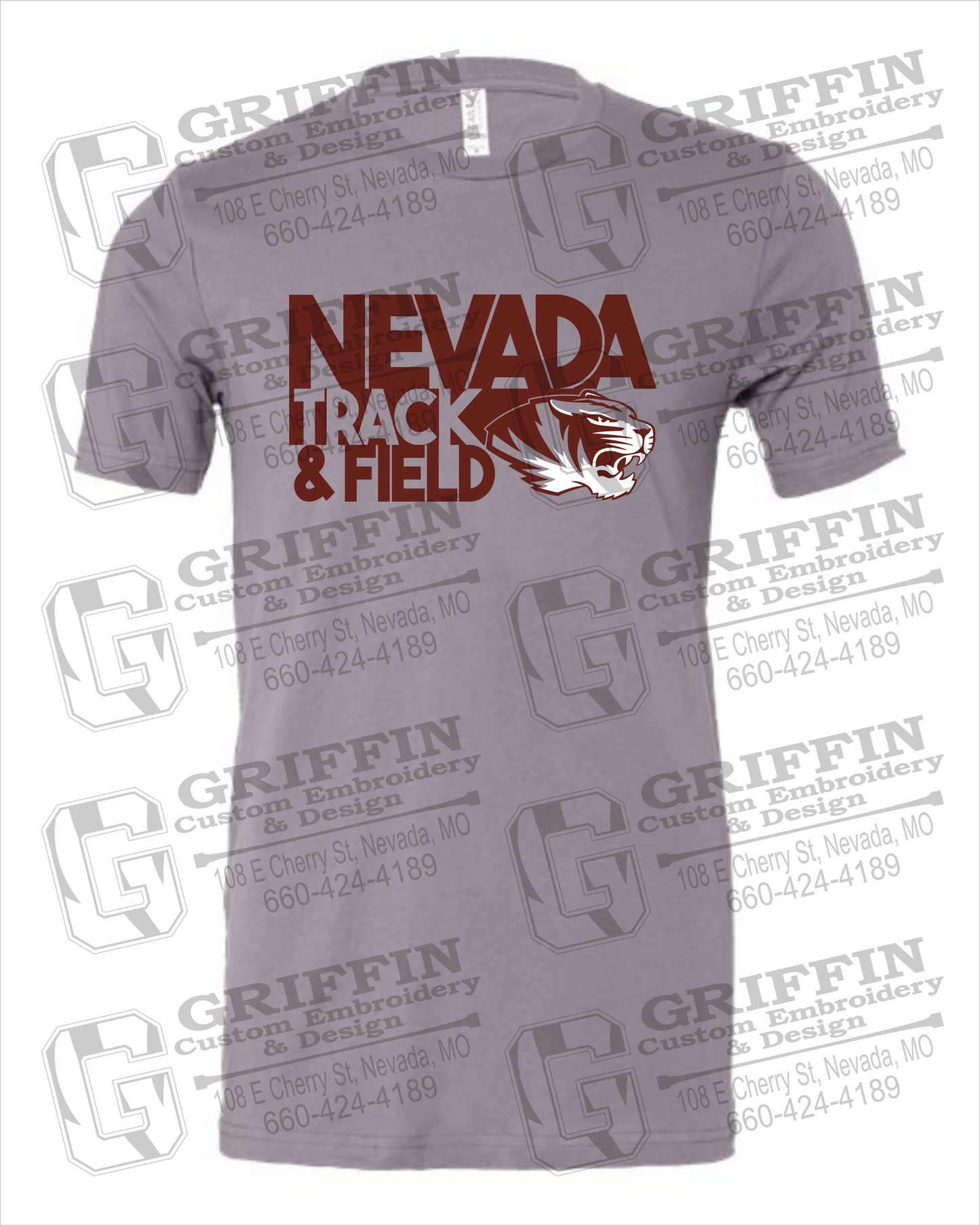 Cotton Short Sleeve T-Shirt - Track & Field - Nevada Tigers 24-Q