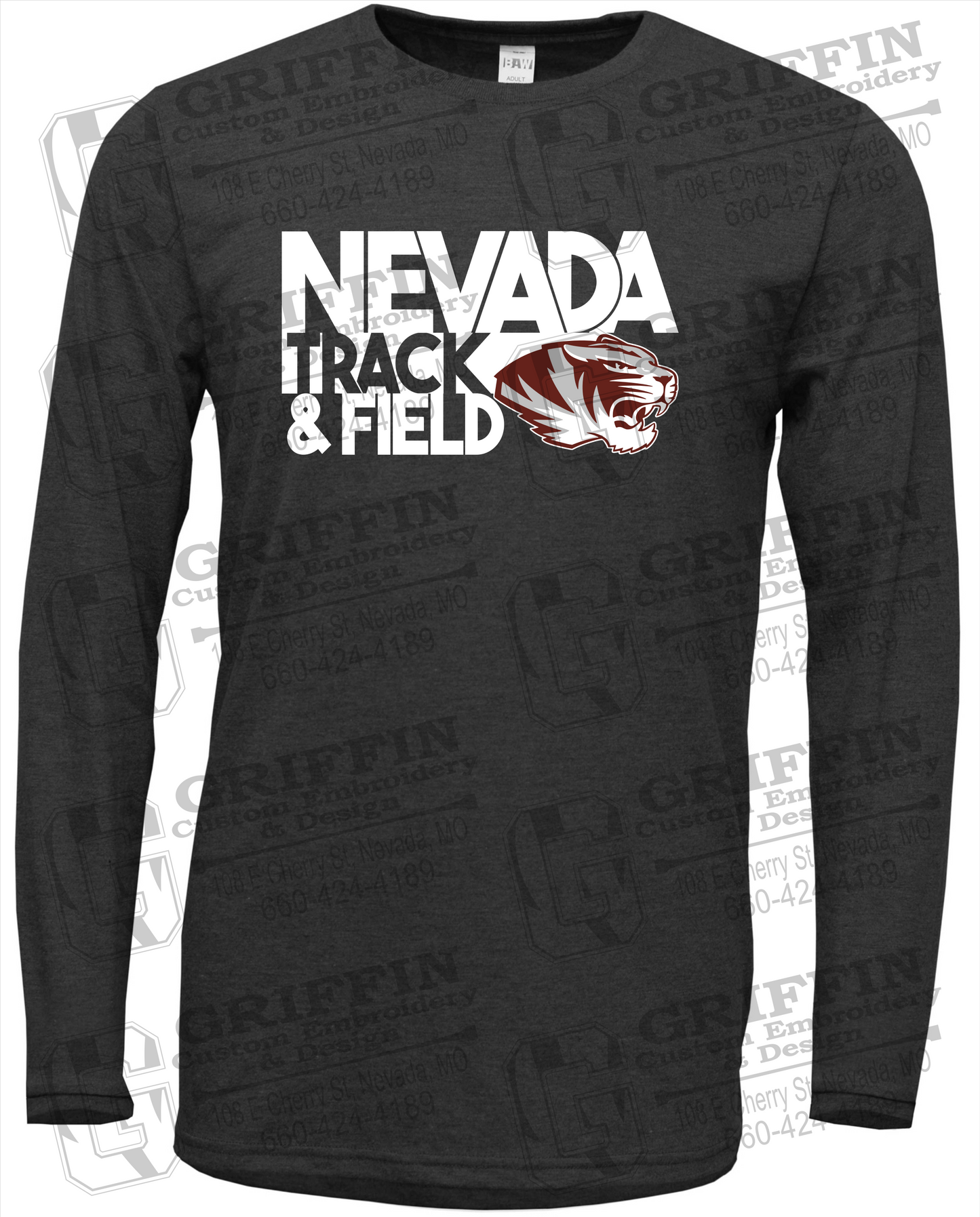 Soft-Tek Long Sleeve T-Shirt - Track & Field - Nevada Tigers 24-Q