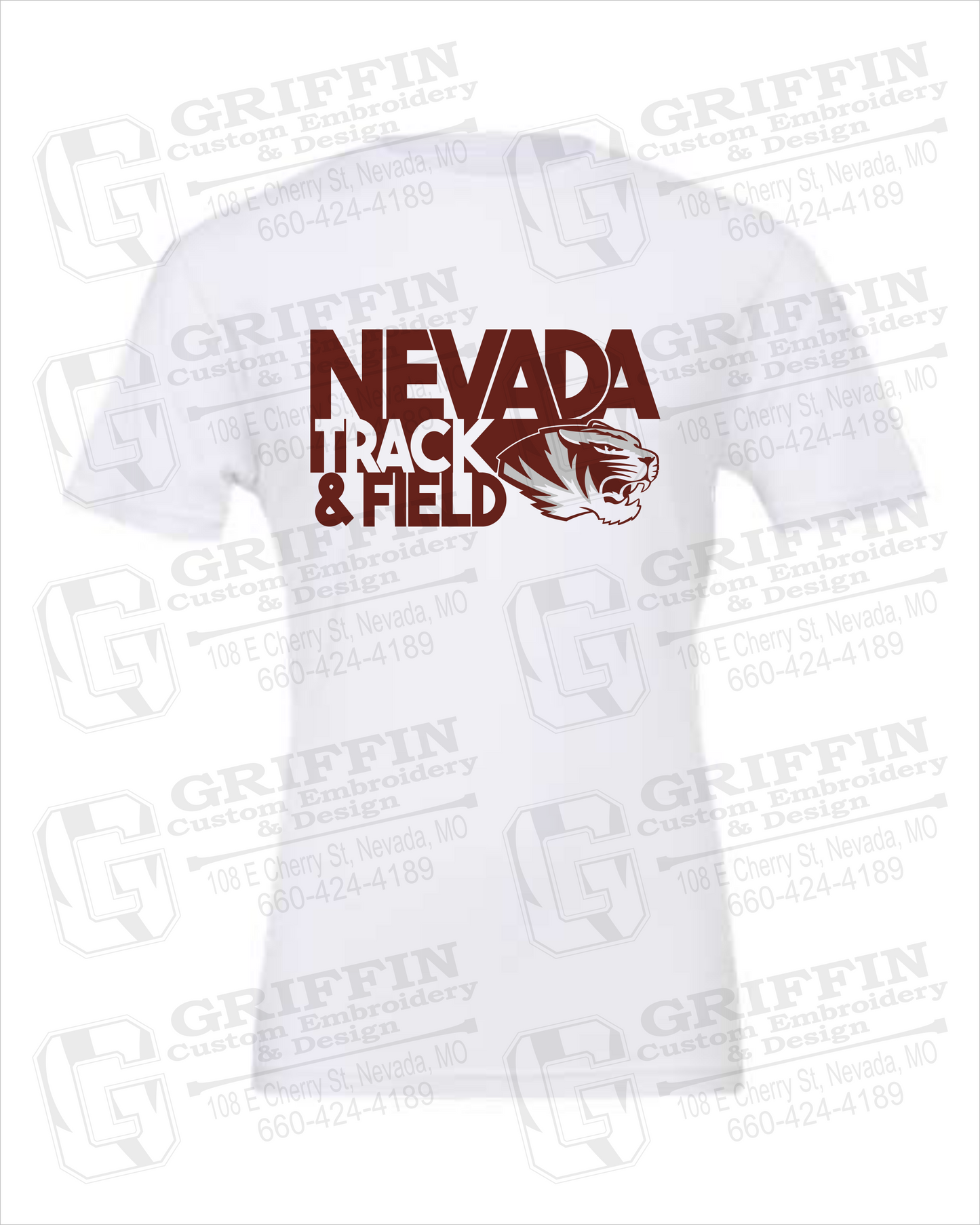 Cotton Short Sleeve T-Shirt - Track & Field - Nevada Tigers 24-Q