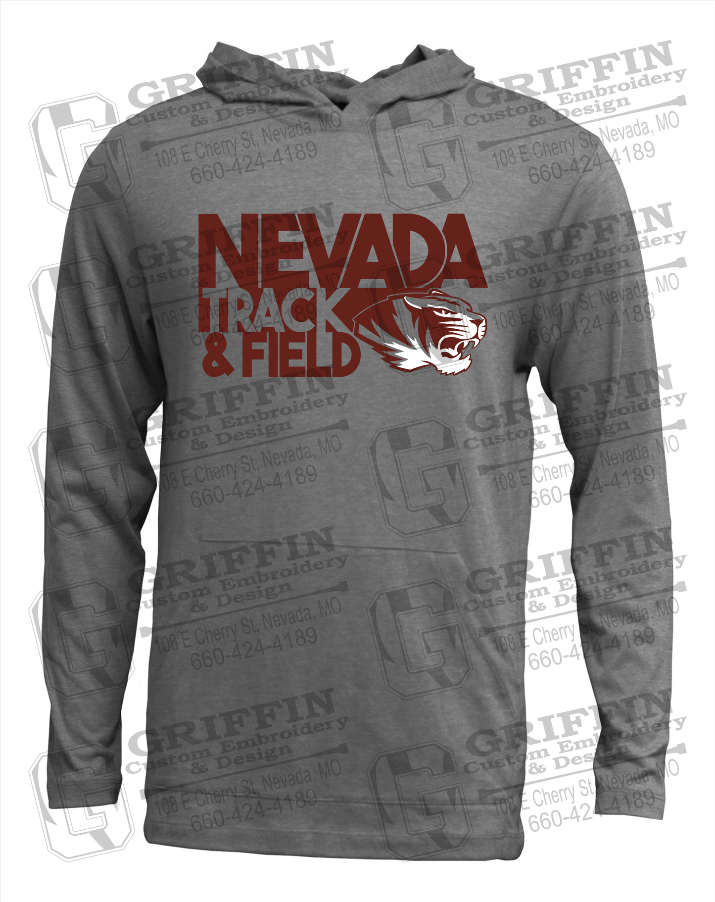 Soft-Tek T-Shirt Hoodie - Track & Field - Nevada Tigers 24-Q