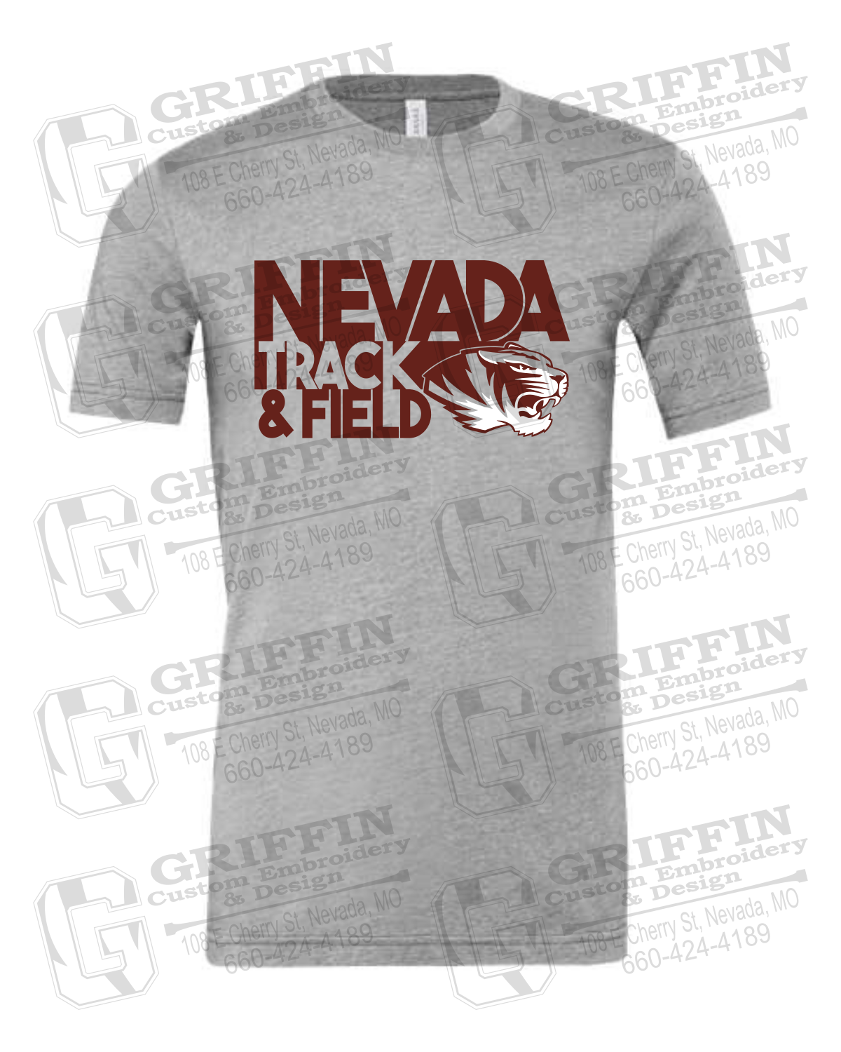 Cotton Short Sleeve T-Shirt - Track & Field - Nevada Tigers 24-Q