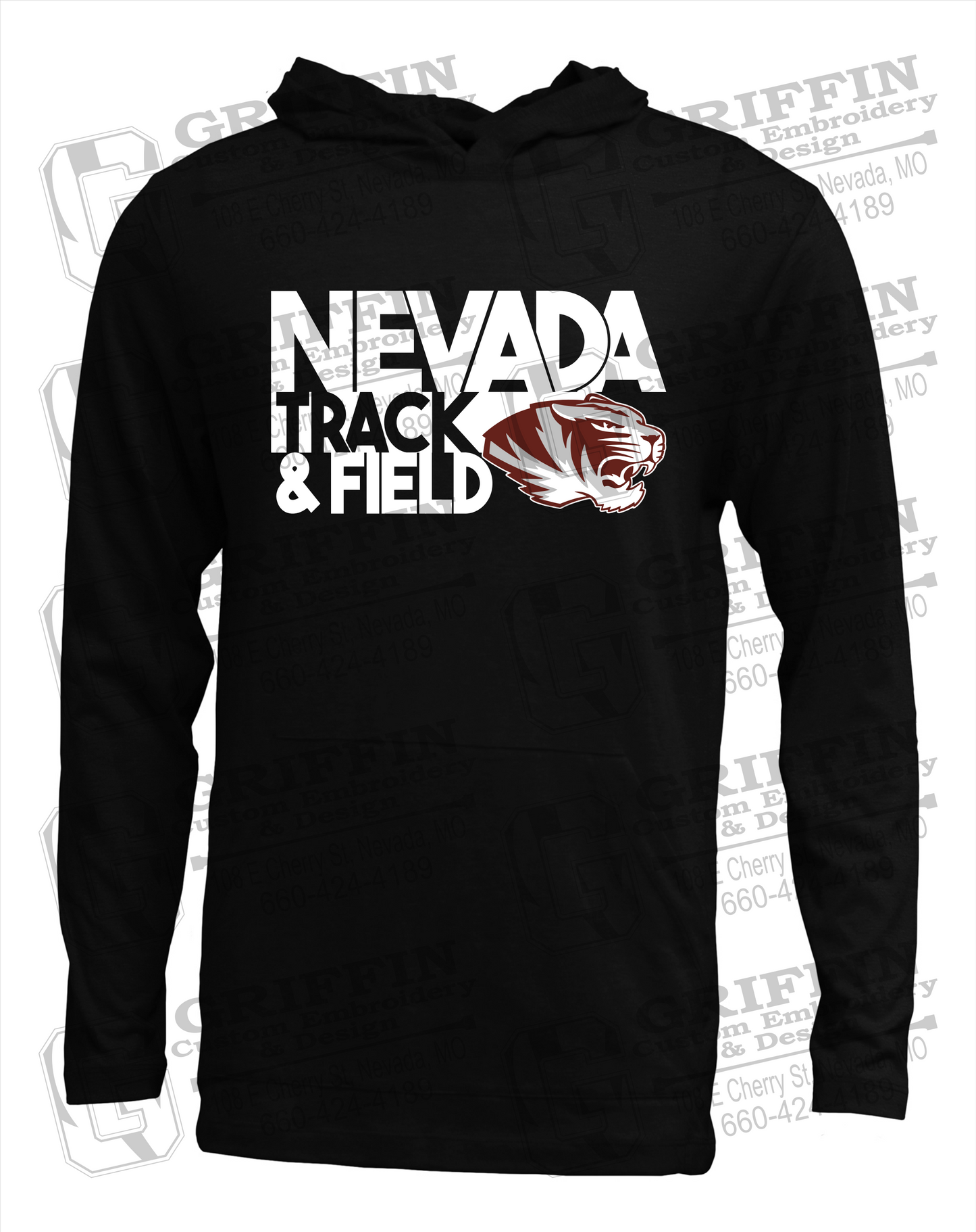 Soft-Tek T-Shirt Hoodie - Track & Field - Nevada Tigers 24-Q