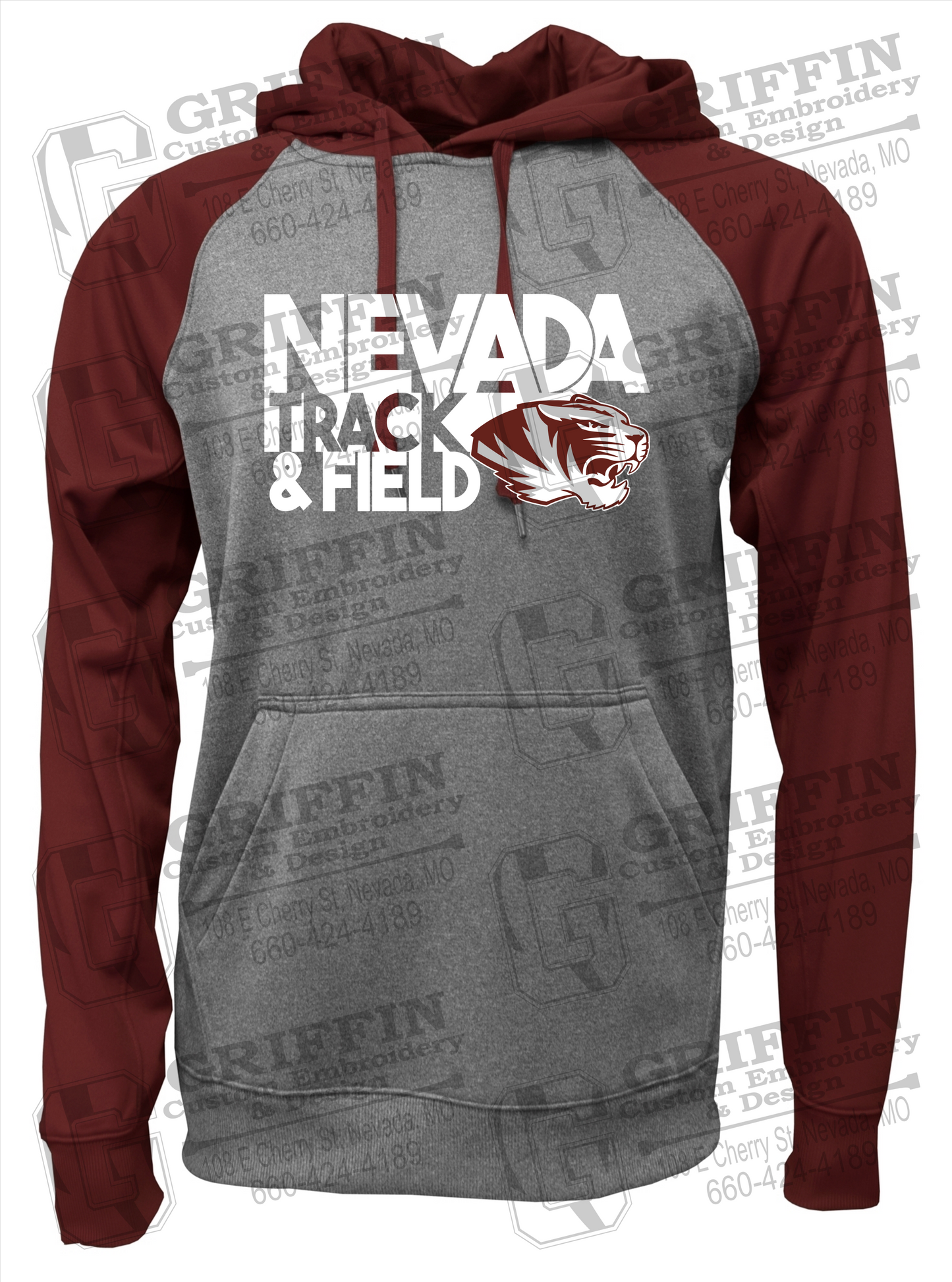 Performance Fleece Raglan Hoodie - Track & Field - Nevada Tigers 24-Q