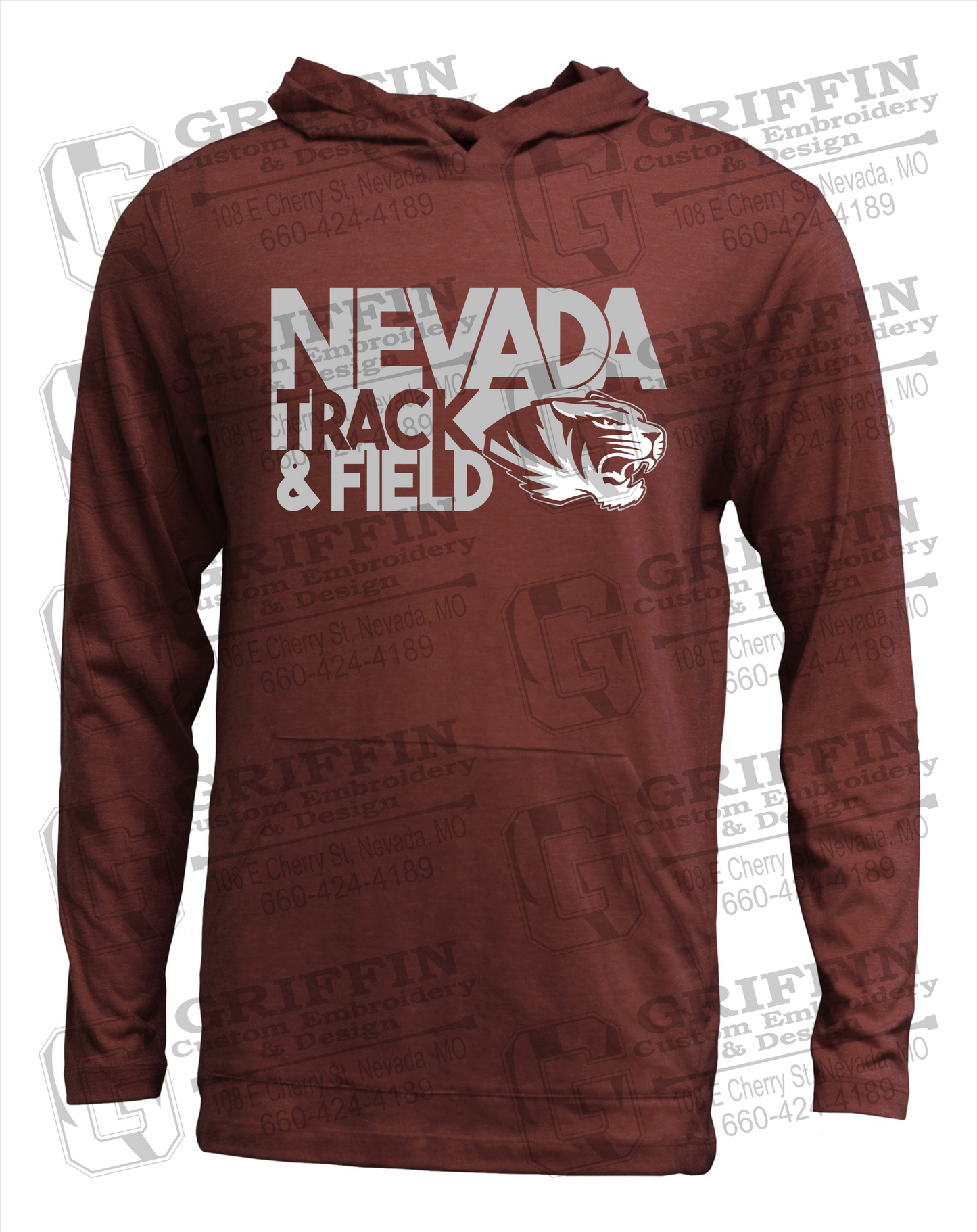 Soft-Tek T-Shirt Hoodie - Track & Field - Nevada Tigers 24-Q