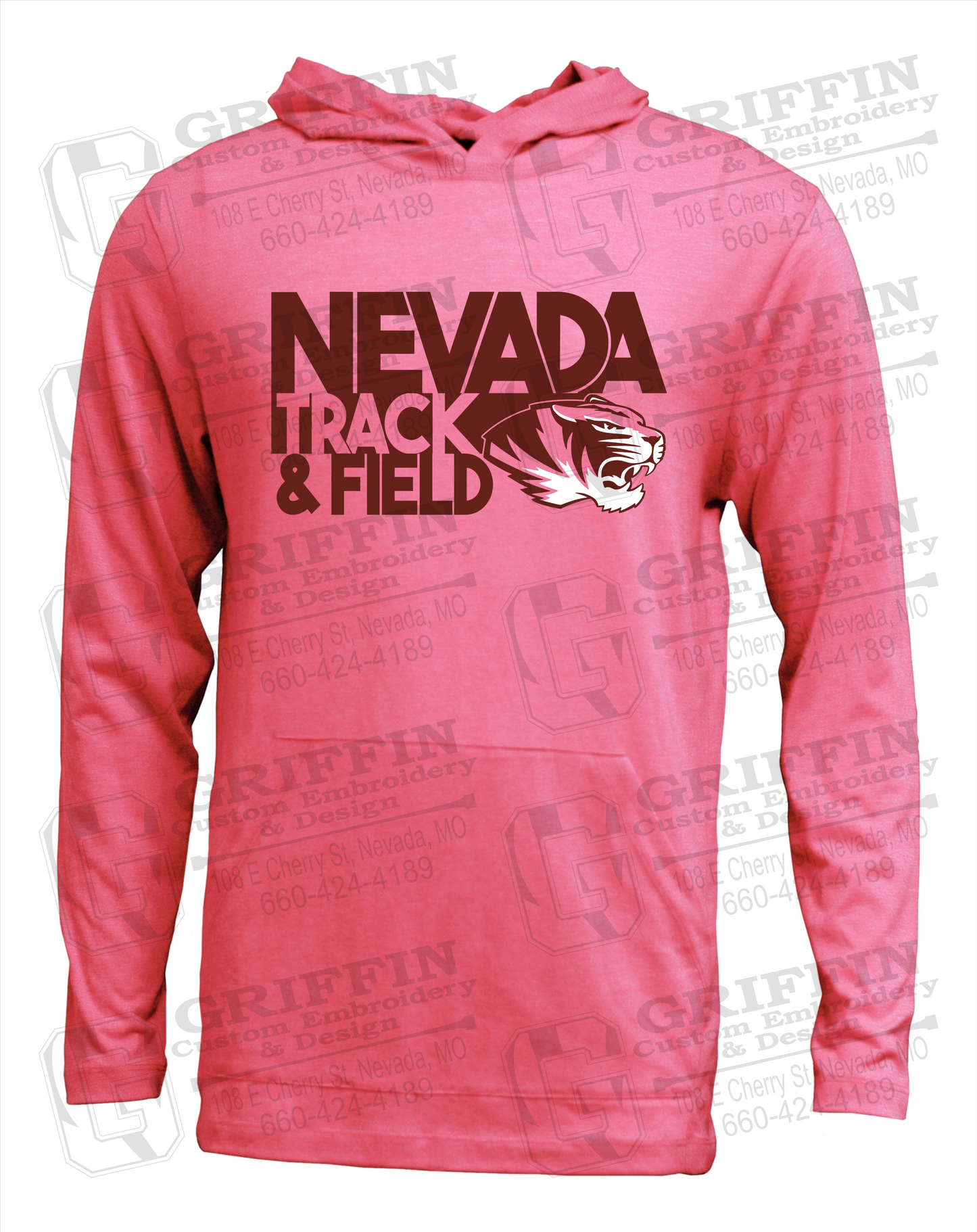 Soft-Tek T-Shirt Hoodie - Track & Field - Nevada Tigers 24-Q