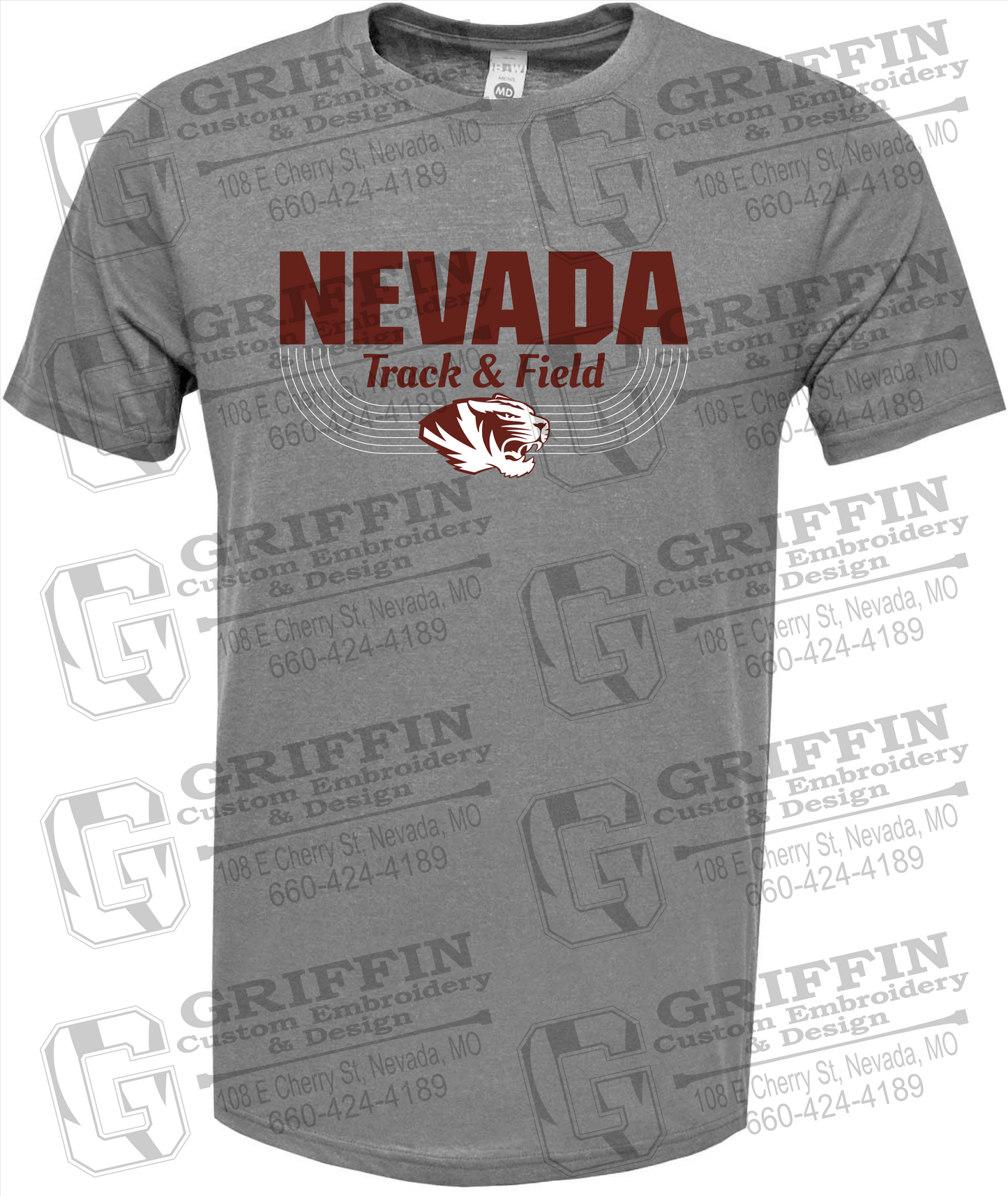 Soft-Tek Short Sleeve T-Shirt - Track & Field - Nevada Tigers 24-R
