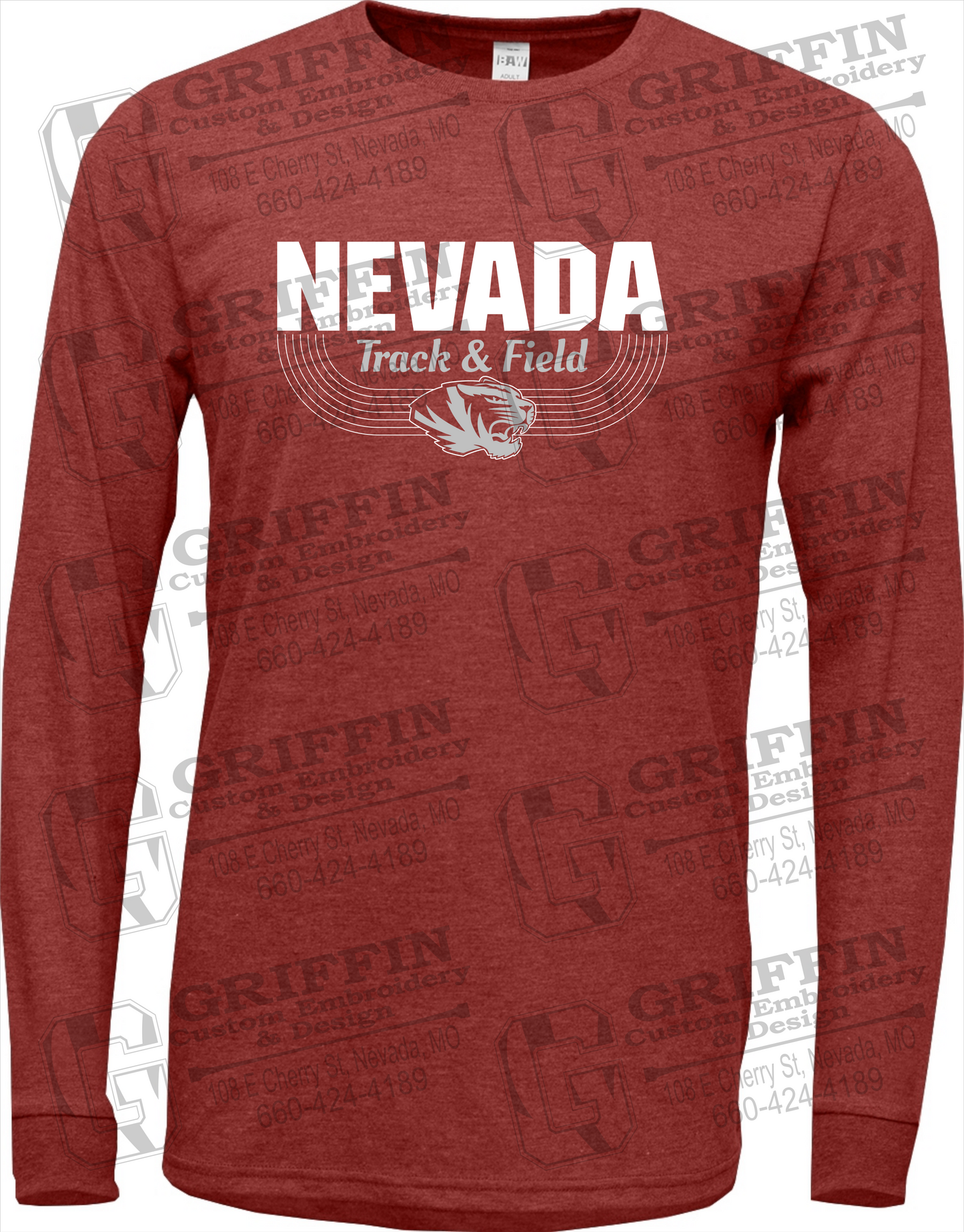 Soft-Tek Long Sleeve T-Shirt - Track & Field - Nevada Tigers 24-R