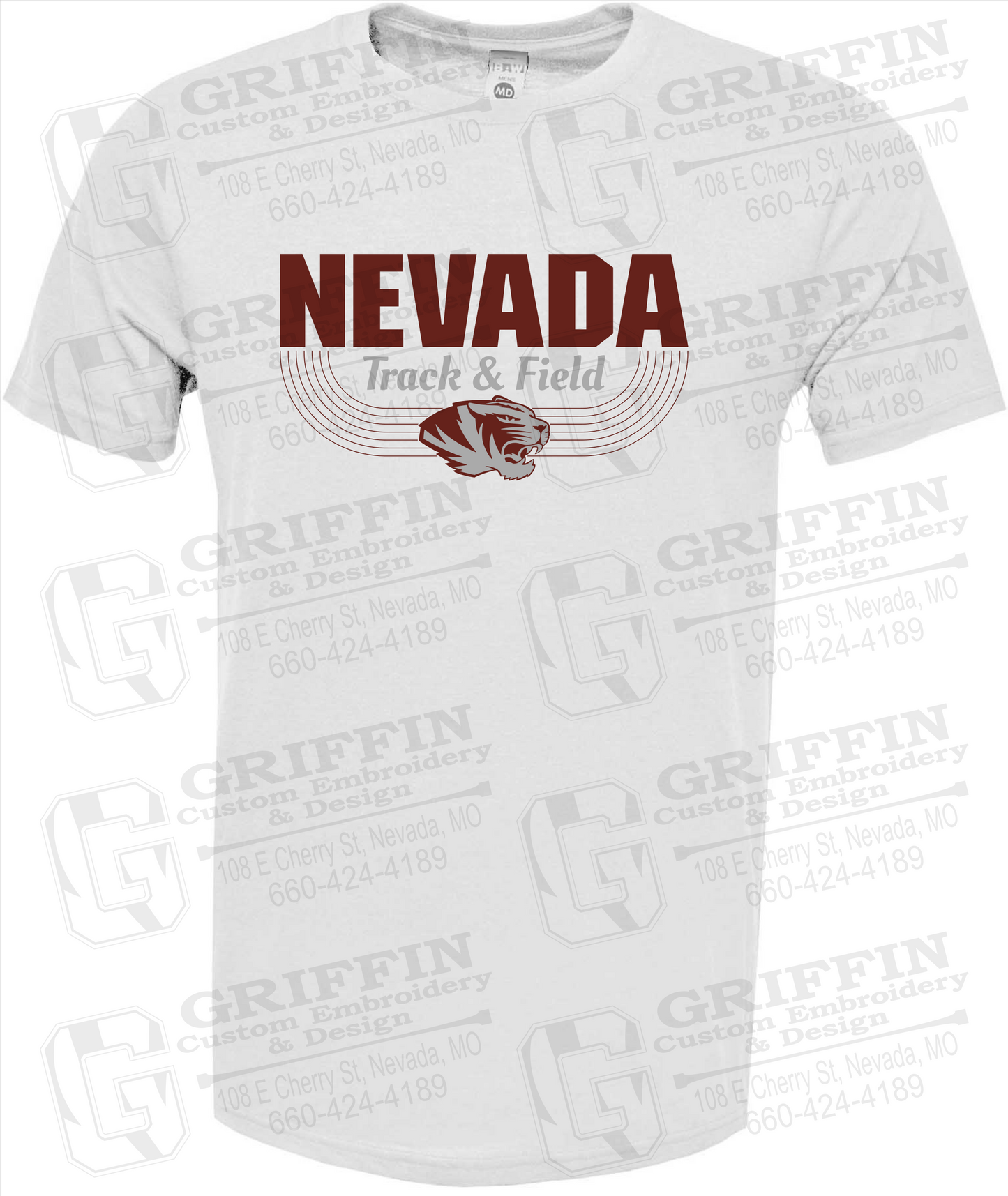 Soft-Tek Short Sleeve T-Shirt - Track & Field - Nevada Tigers 24-R