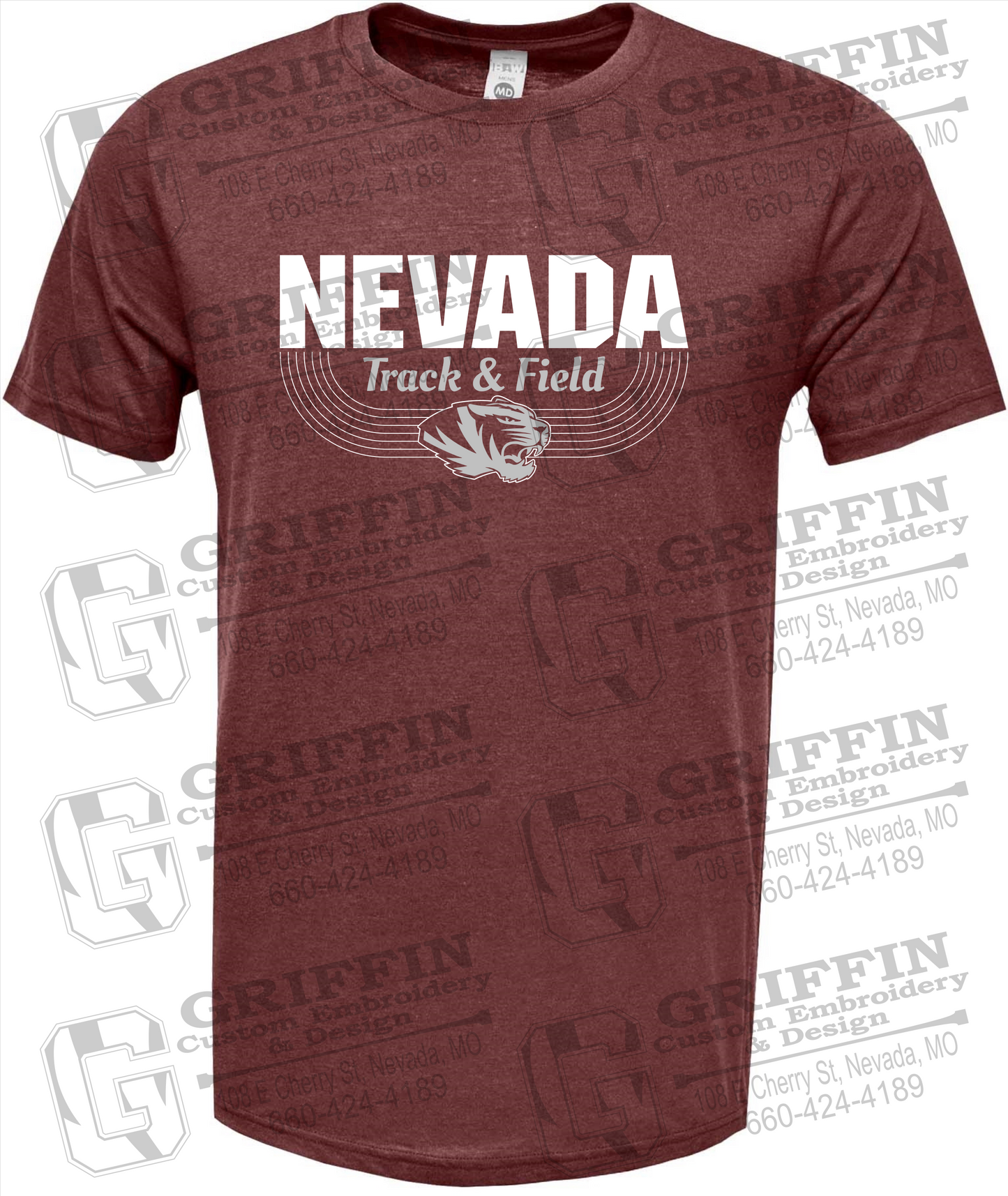 Soft-Tek Short Sleeve T-Shirt - Track & Field - Nevada Tigers 24-R