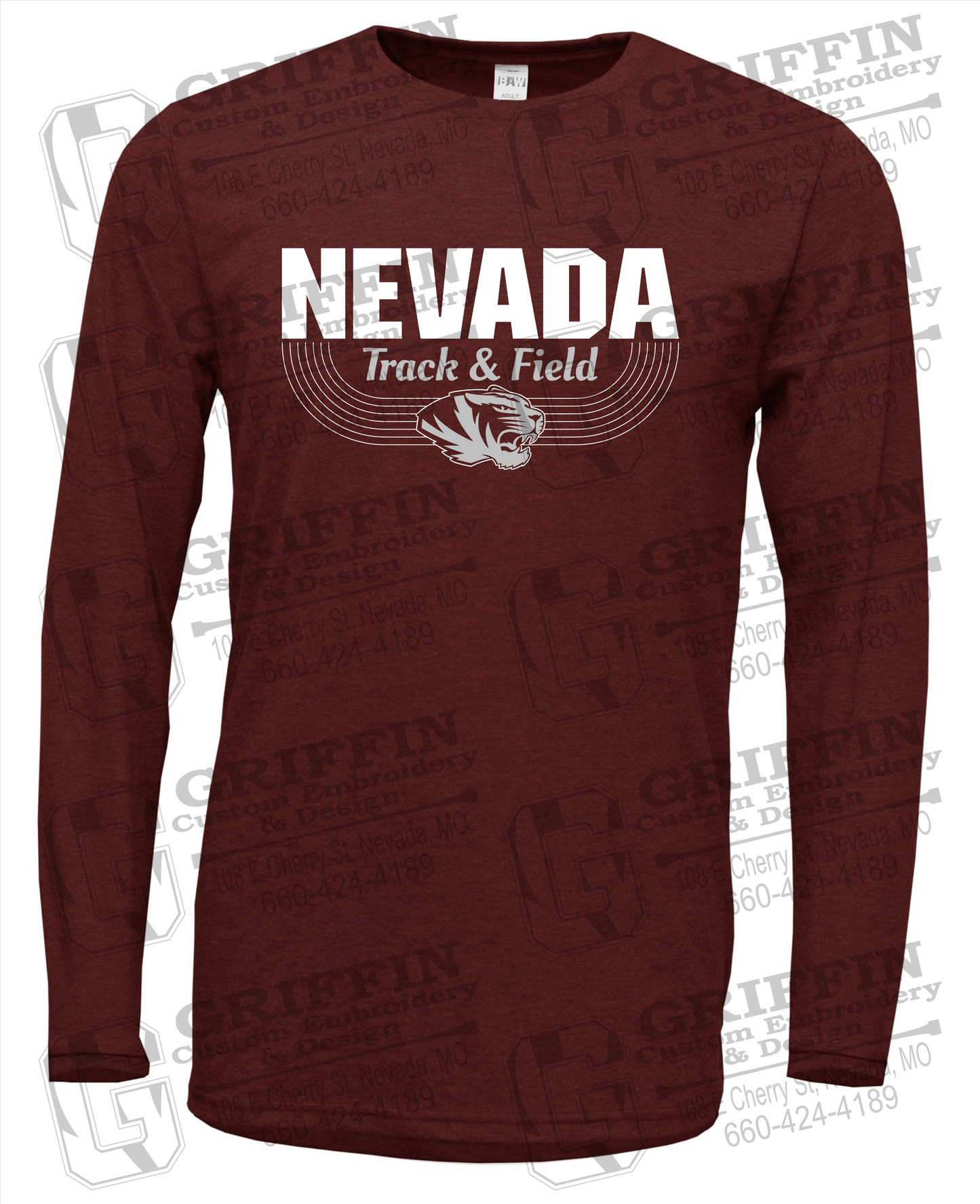Soft-Tek Long Sleeve T-Shirt - Track & Field - Nevada Tigers 24-R