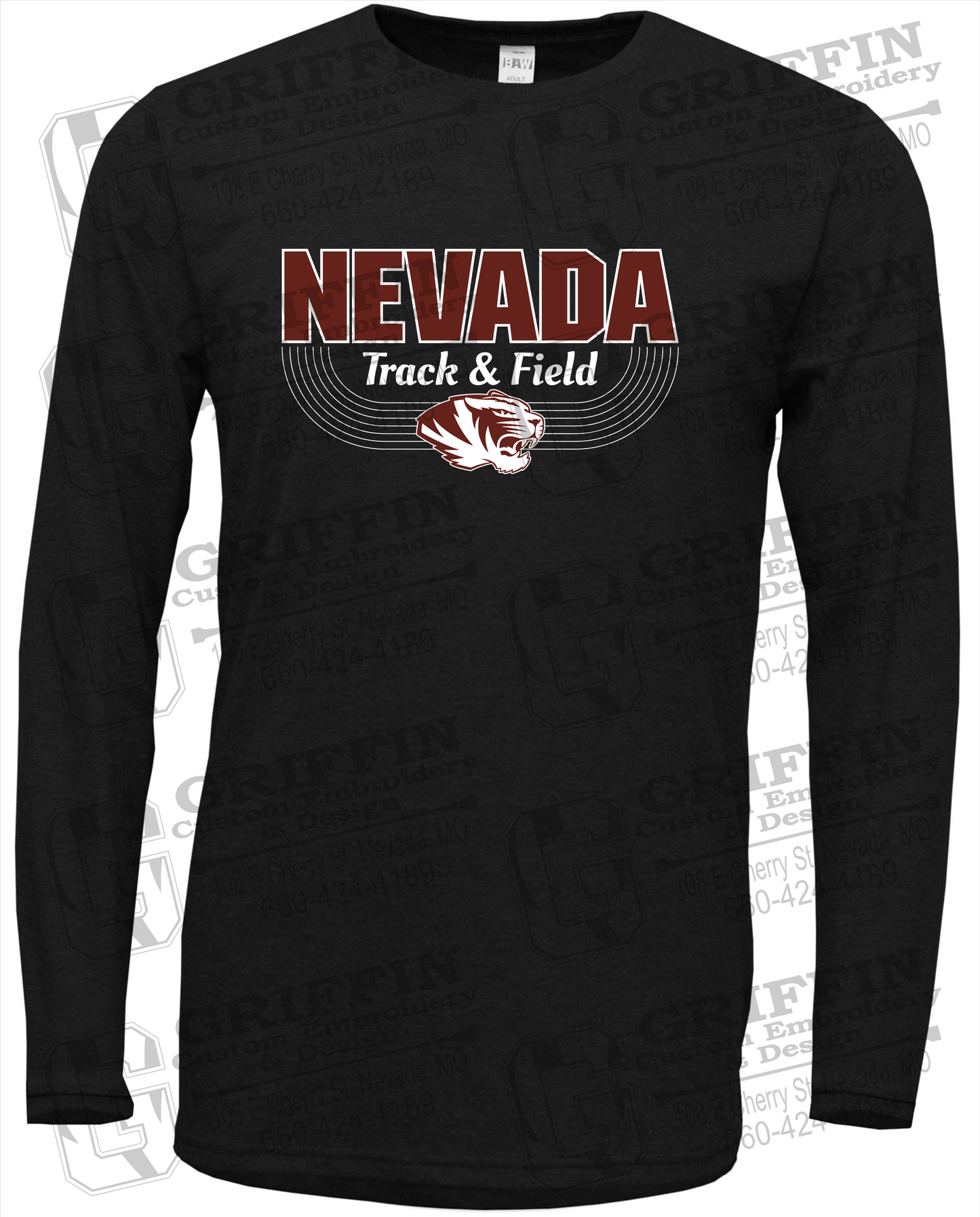 Soft-Tek Long Sleeve T-Shirt - Track & Field - Nevada Tigers 24-R