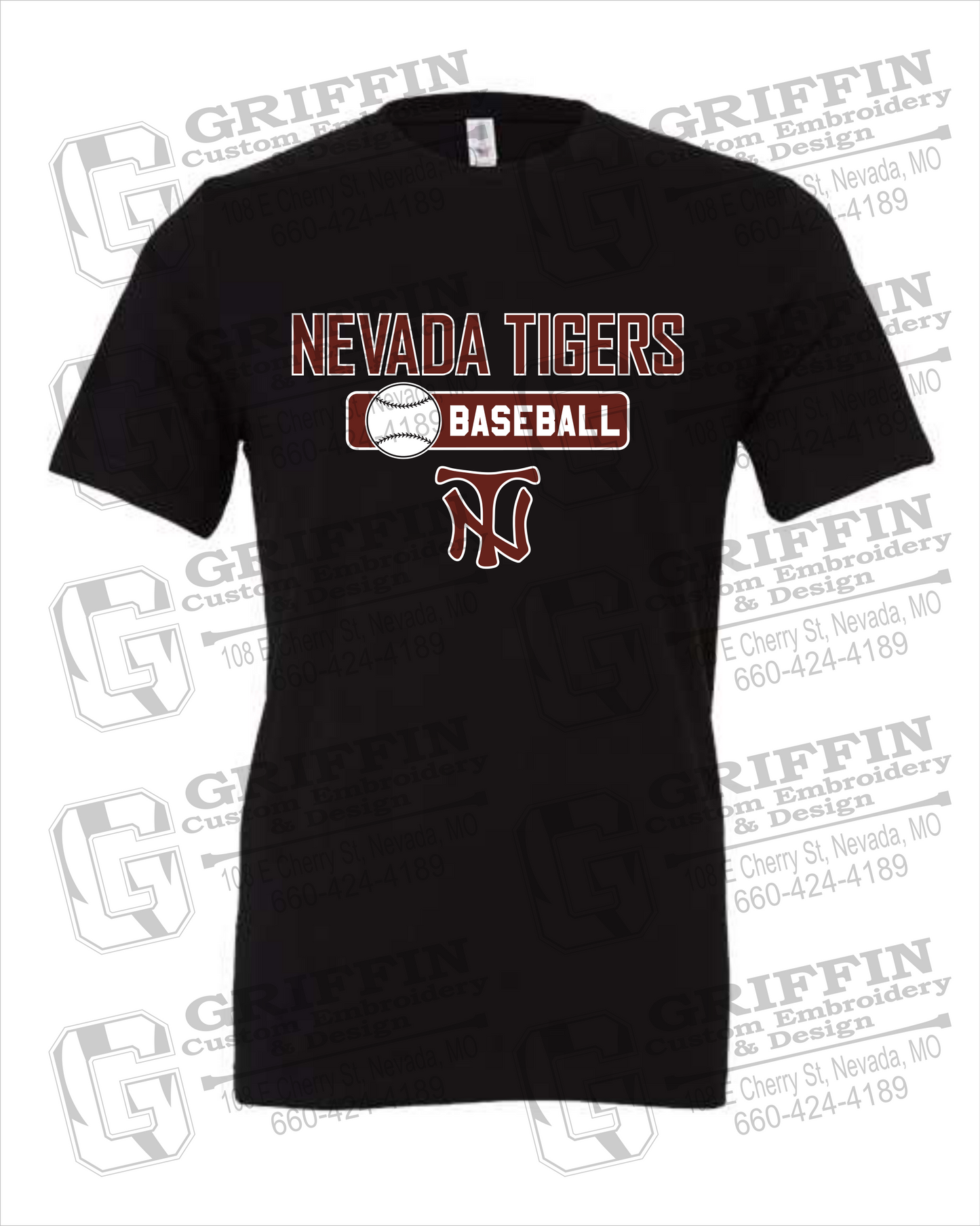 Cotton Short Sleeve T-Shirt - Baseball - Nevada Tigers 24-S