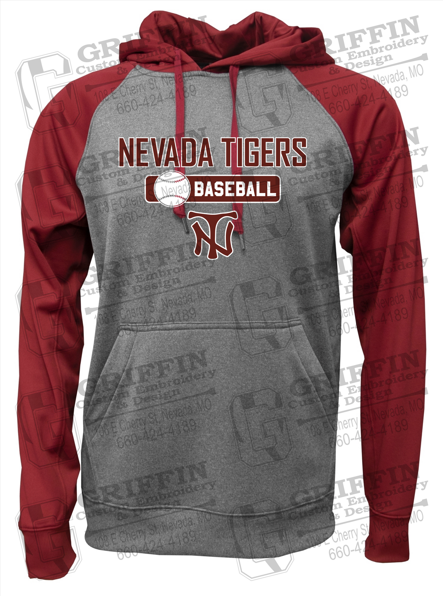 Performance Fleece Raglan Hoodie - Baseball - Nevada Tigers 24-S