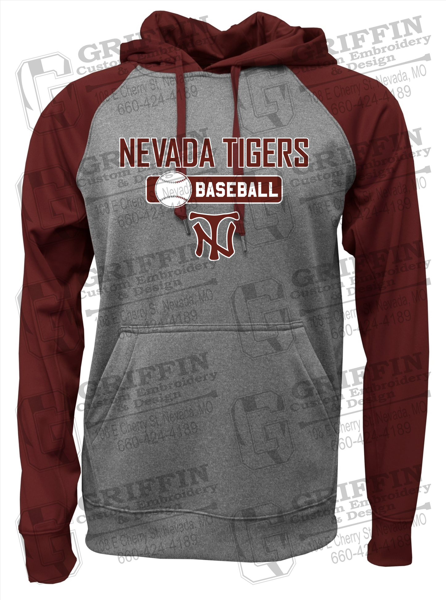 Performance Fleece Raglan Hoodie - Baseball - Nevada Tigers 24-S