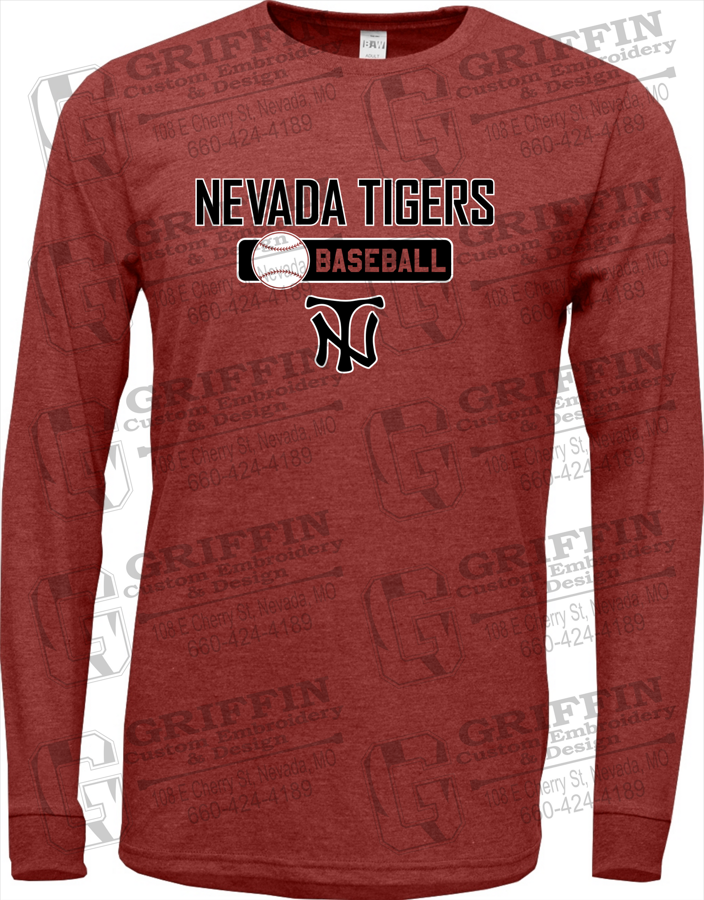 Soft-Tek Long Sleeve T-Shirt - Baseball - Nevada Tigers 24-S