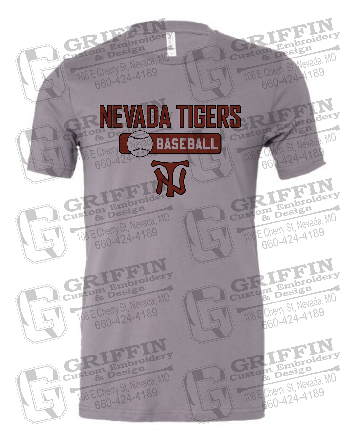 Cotton Short Sleeve T-Shirt - Baseball - Nevada Tigers 24-S