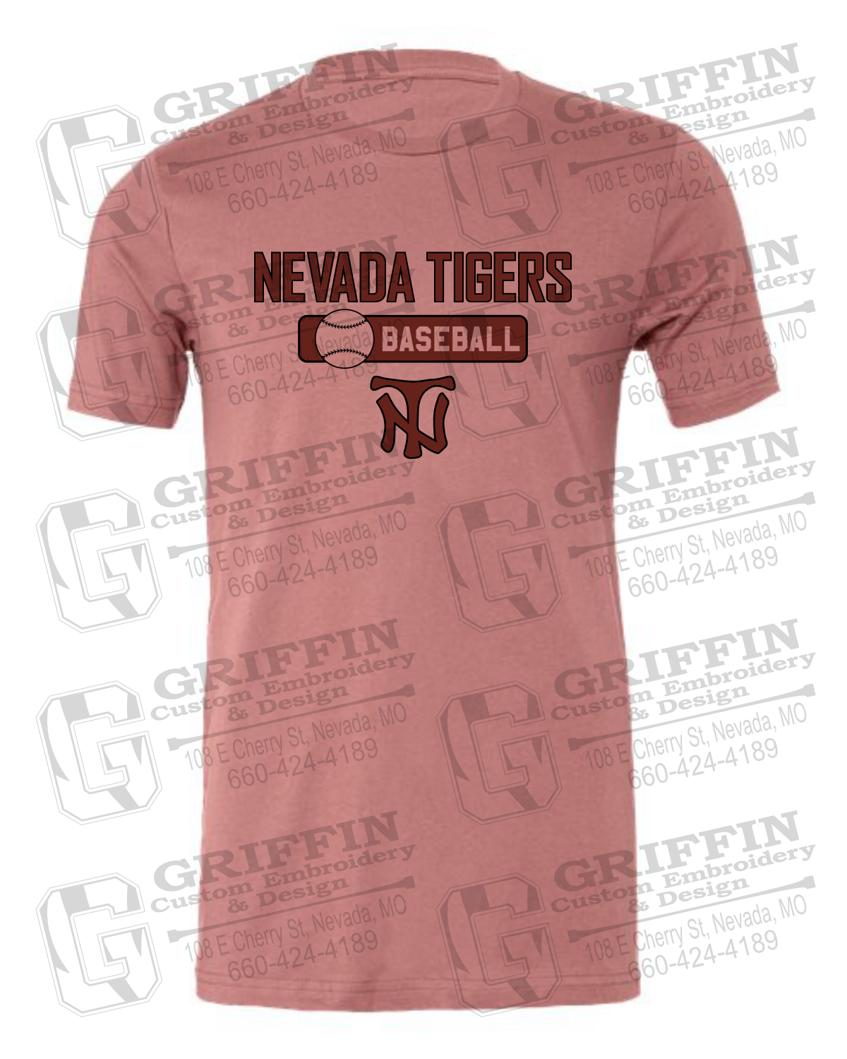 Cotton Short Sleeve T-Shirt - Baseball - Nevada Tigers 24-S