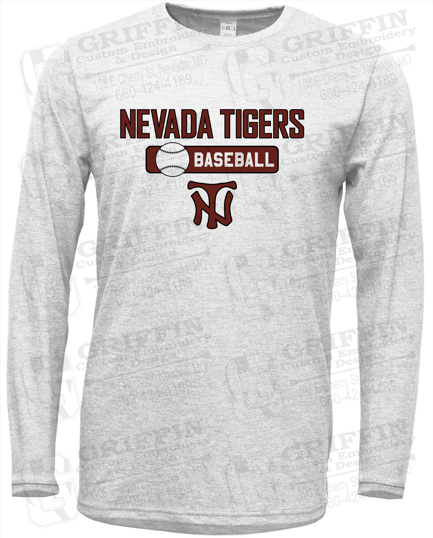 Soft-Tek Long Sleeve T-Shirt - Baseball - Nevada Tigers 24-S