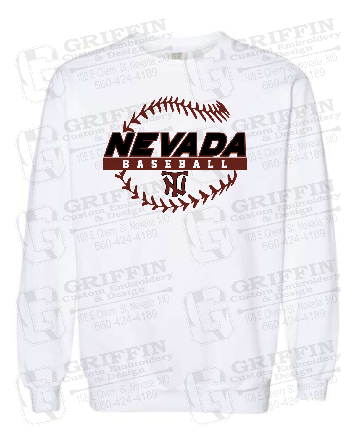 Comfort Colors Crewneck Sweatshirt - Baseball - Nevada Tigers 24-T