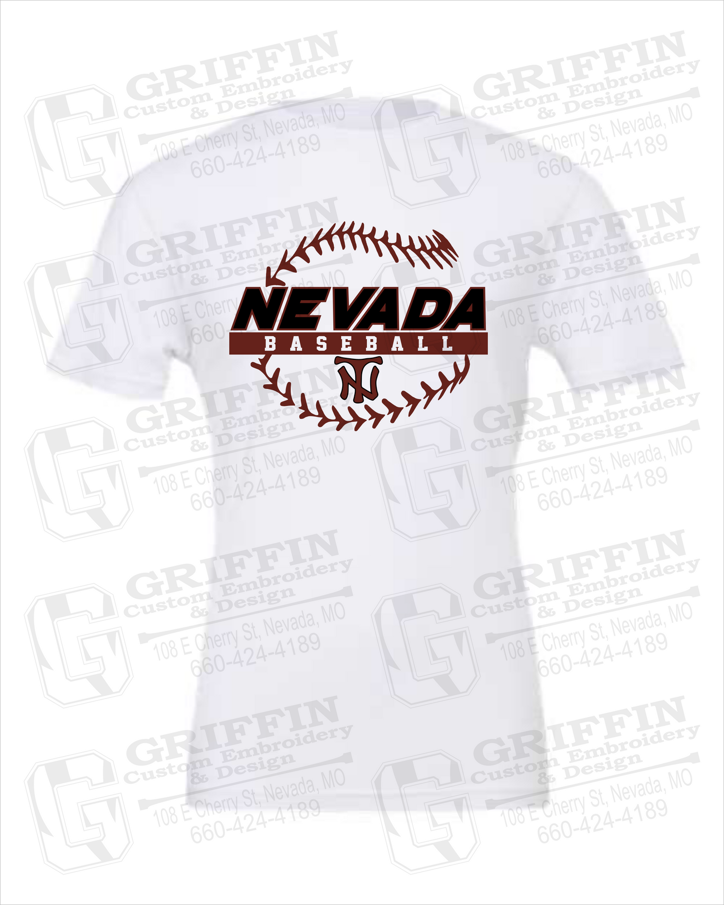 Cotton Short Sleeve T-Shirt - Baseball - Nevada Tigers 24-T