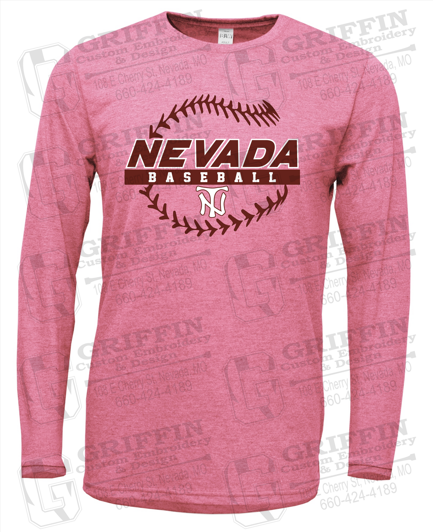 Soft-Tek Long Sleeve T-Shirt - Baseball - Nevada Tigers 24-T