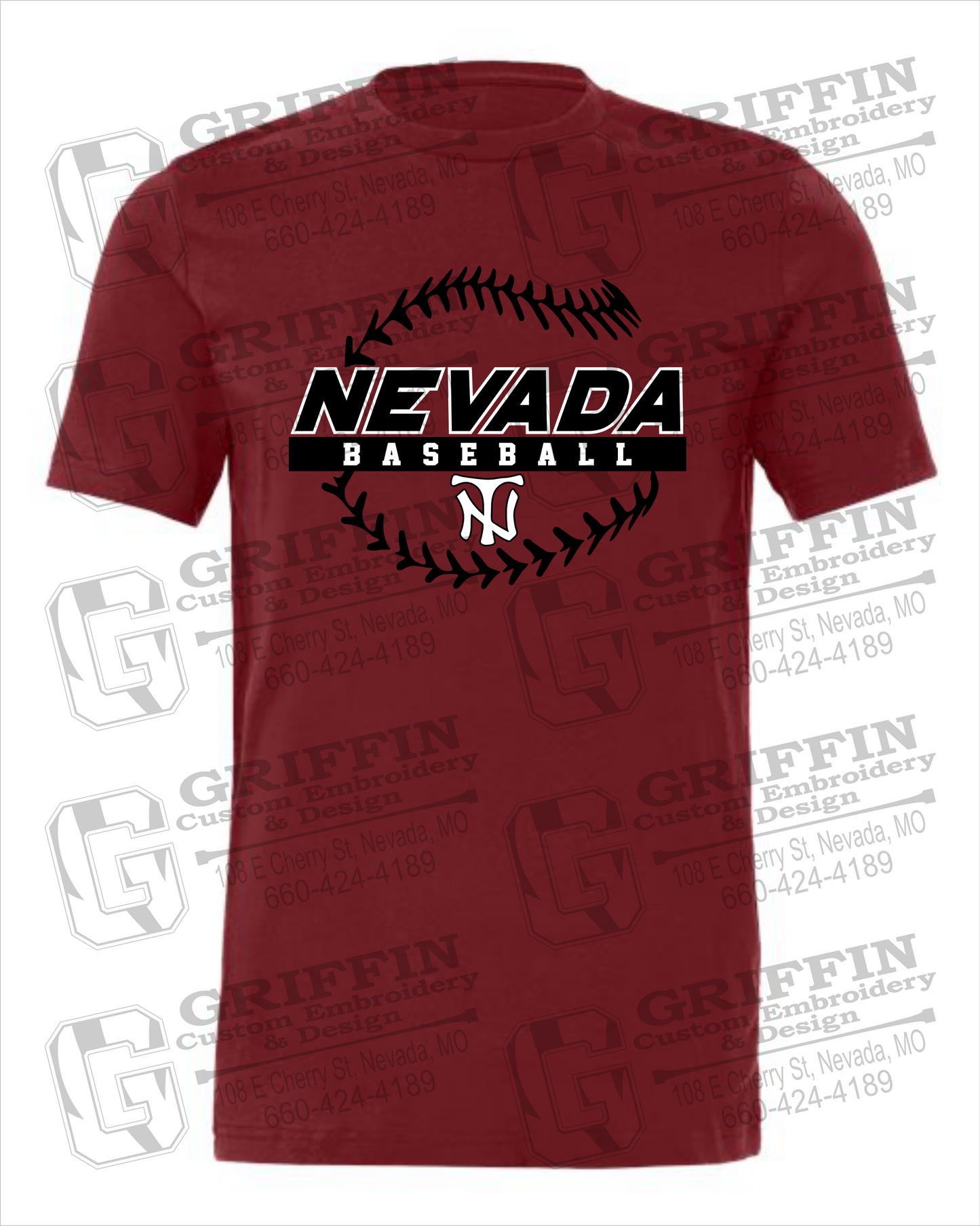 Cotton Short Sleeve T-Shirt - Baseball - Nevada Tigers 24-T