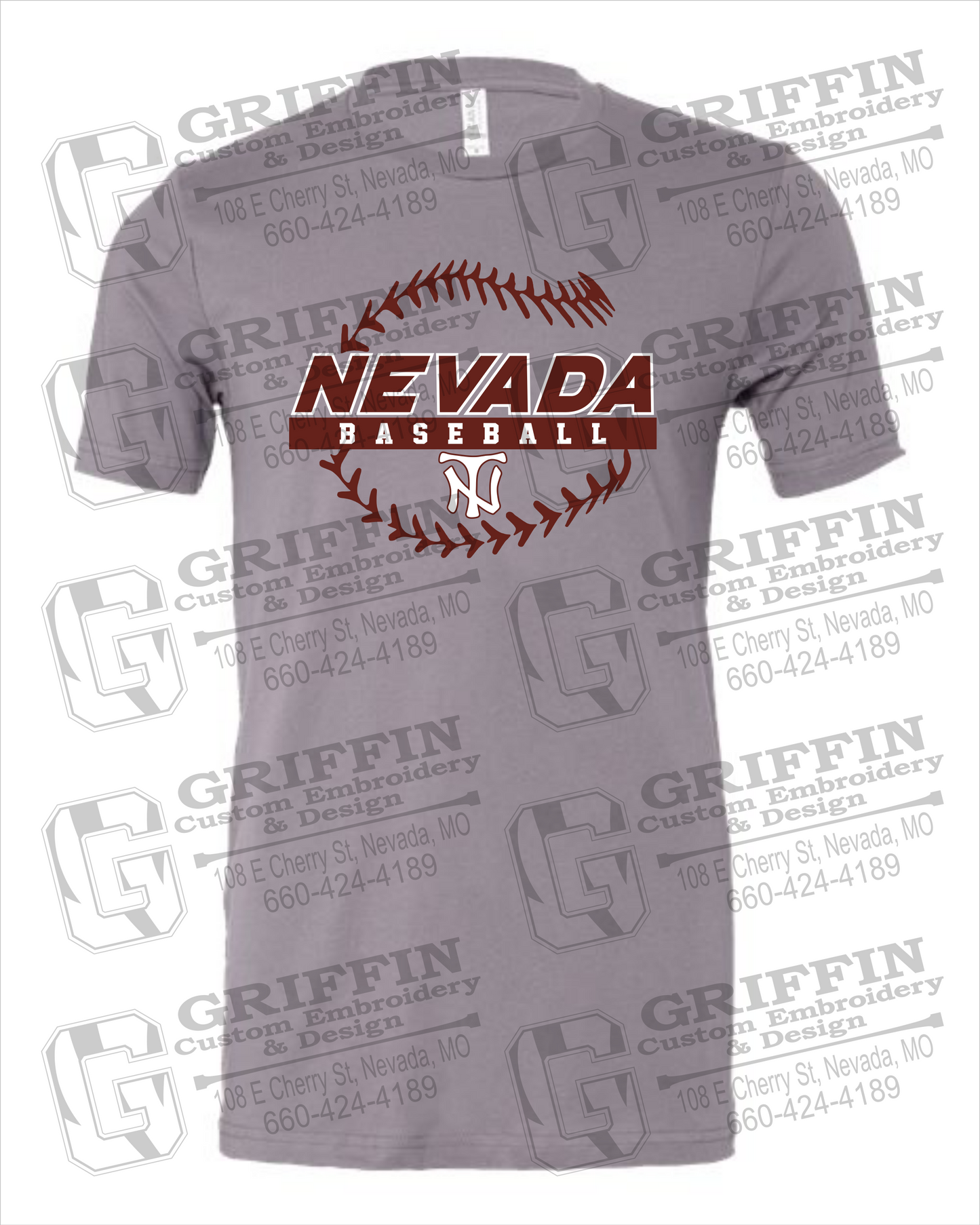 Cotton Short Sleeve T-Shirt - Baseball - Nevada Tigers 24-T