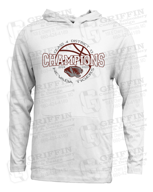 Soft-Tek T-Shirt Hoodie - 2025 District Champs Boys Basketball - Nevada Tigers 24-V