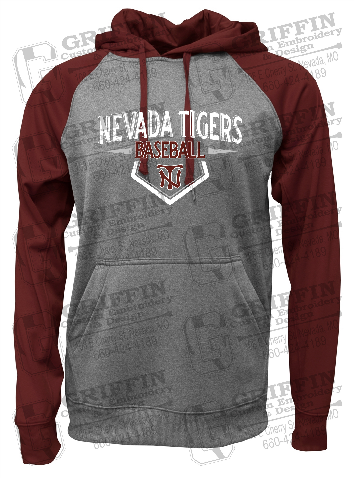 Performance Fleece Raglan Hoodie - Baseball - Nevada Tigers 24-W