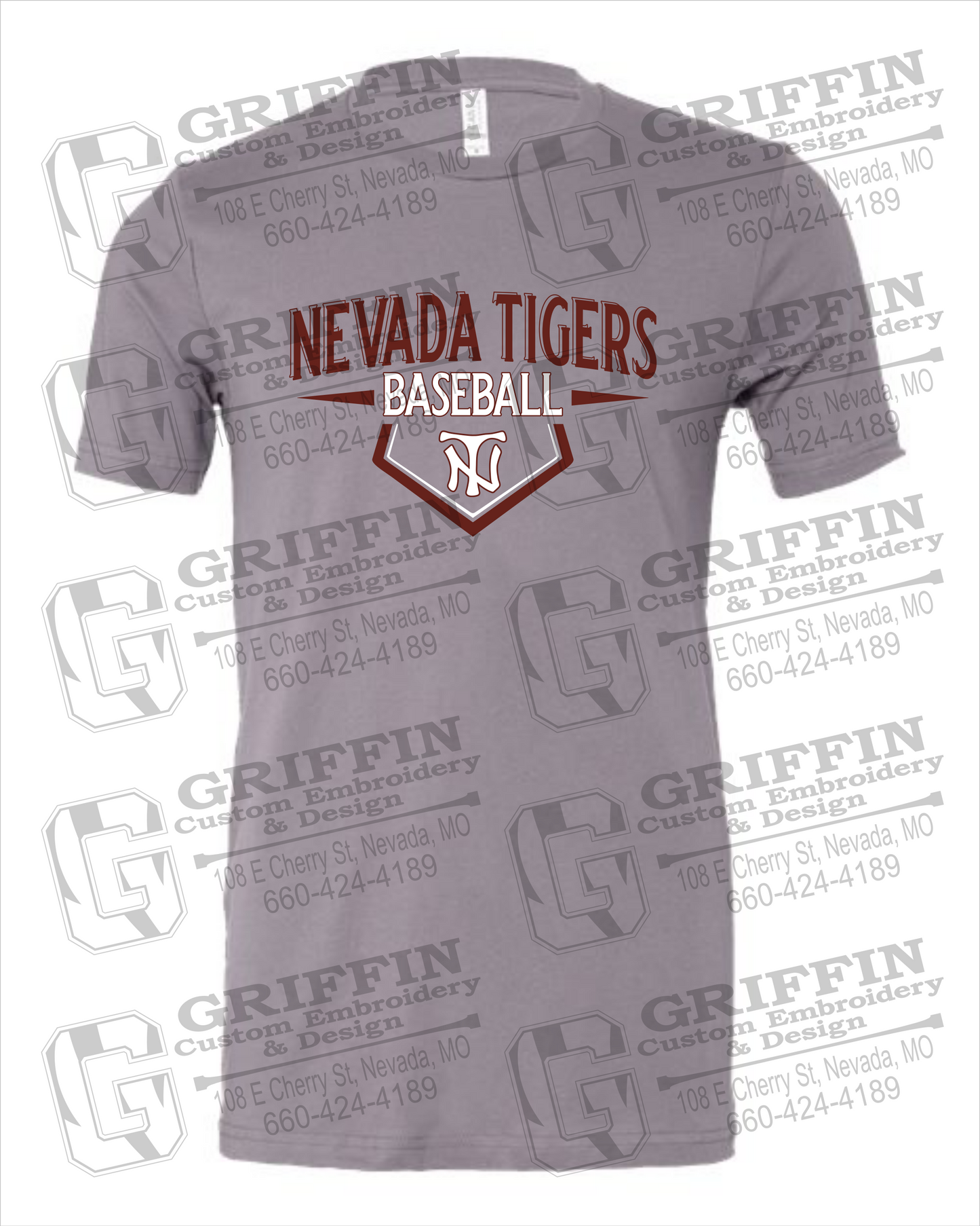 Cotton Short Sleeve T-Shirt - Baseball - Nevada Tigers 24-W
