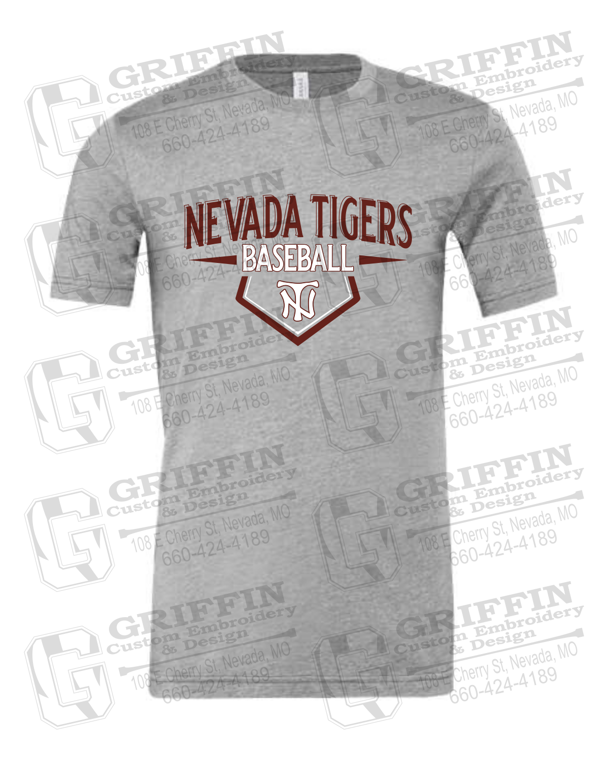 Cotton Short Sleeve T-Shirt - Baseball - Nevada Tigers 24-W