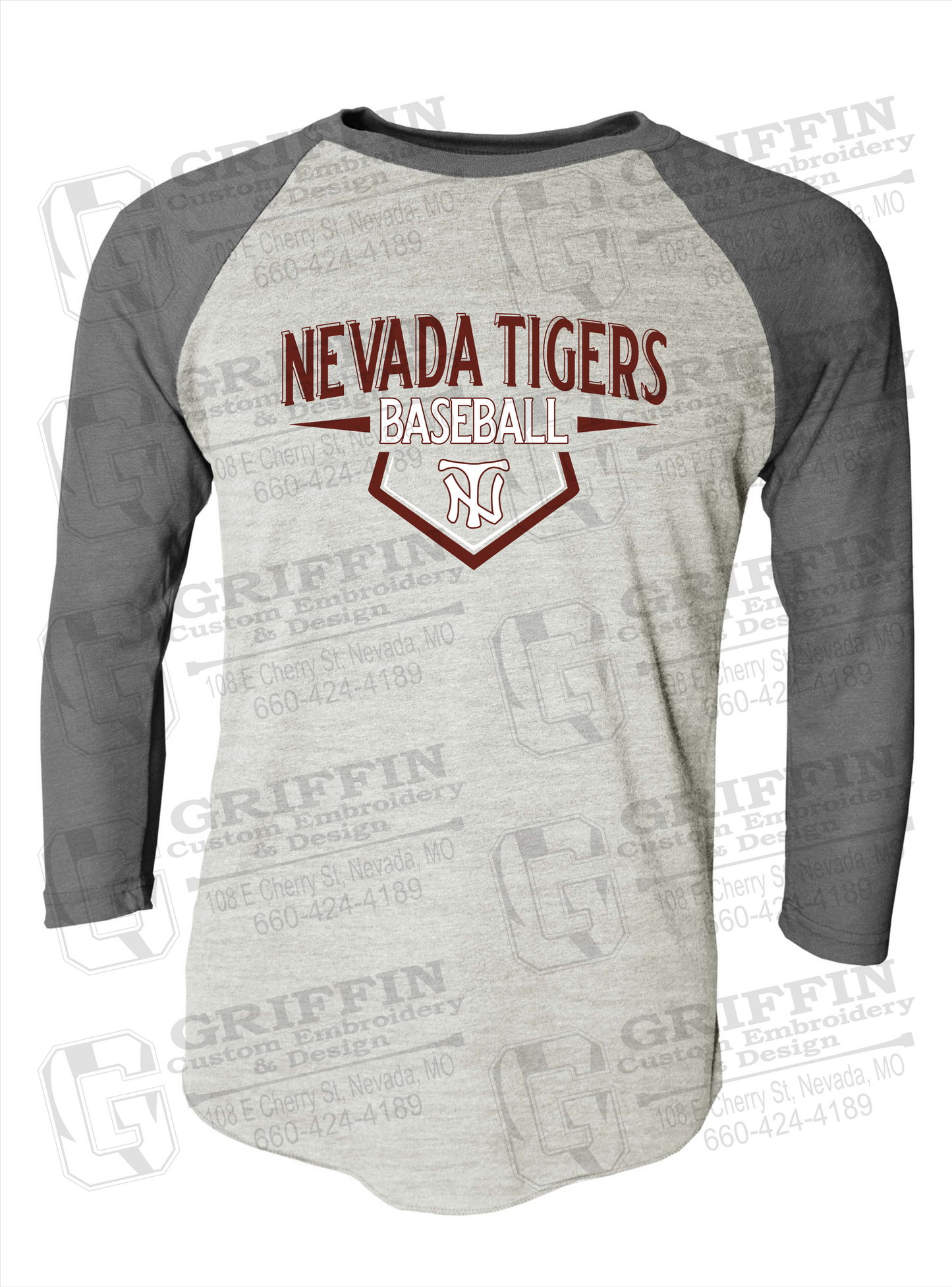 Tri-Blend Raglan Sleeve T-Shirt - Baseball - Nevada Tigers 24-W