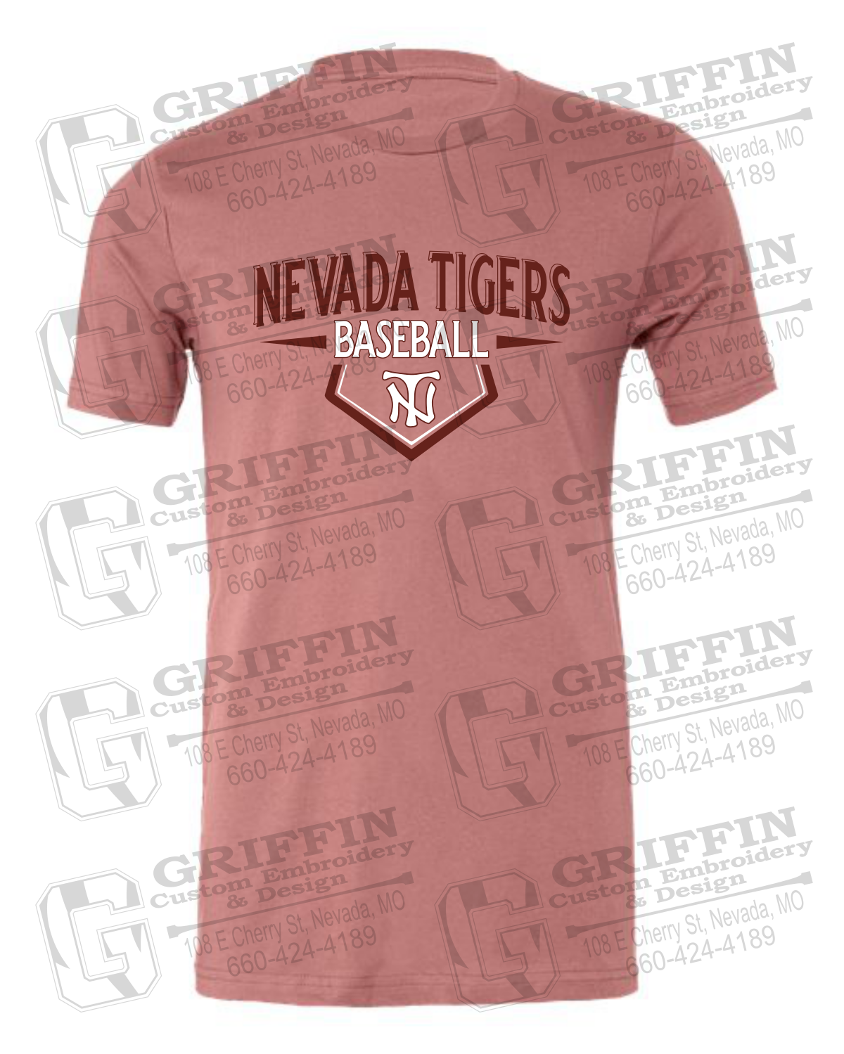 Cotton Short Sleeve T-Shirt - Baseball - Nevada Tigers 24-W