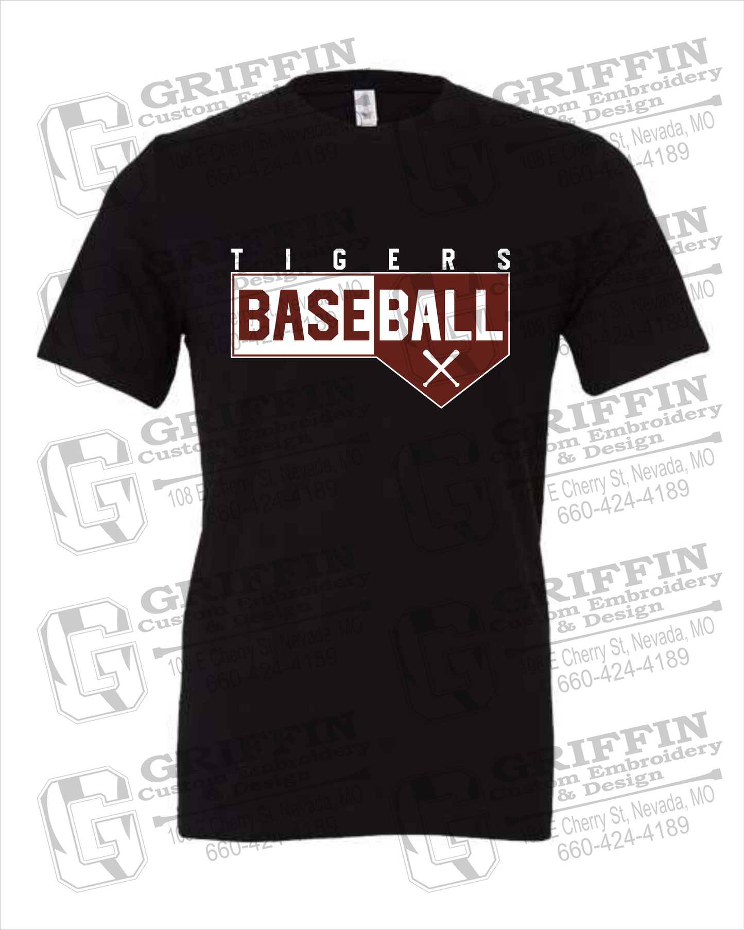 Cotton Short Sleeve T-Shirt - Baseball - Nevada Tigers 24-X