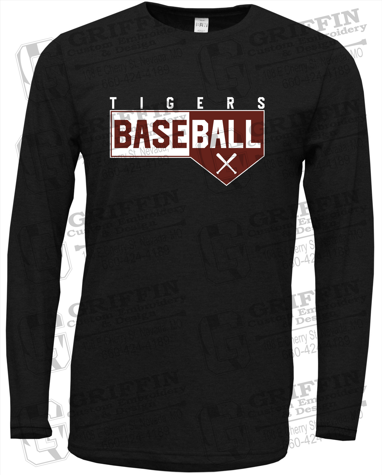 Soft-Tek Long Sleeve T-Shirt - Baseball - Nevada Tigers 24-X
