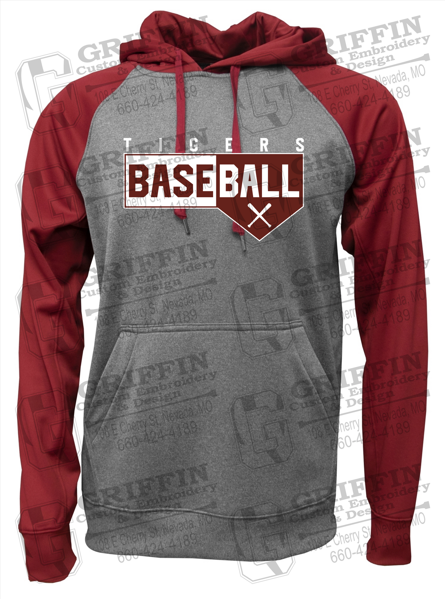 Performance Fleece Raglan Hoodie - Baseball - Nevada Tigers 24-X