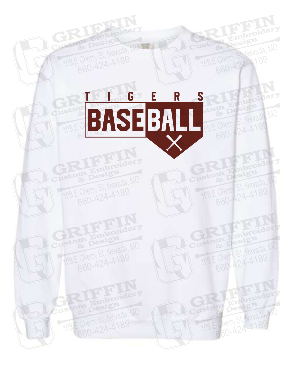 Comfort Colors Crewneck Sweatshirt - Baseball - Nevada Tigers 24-X