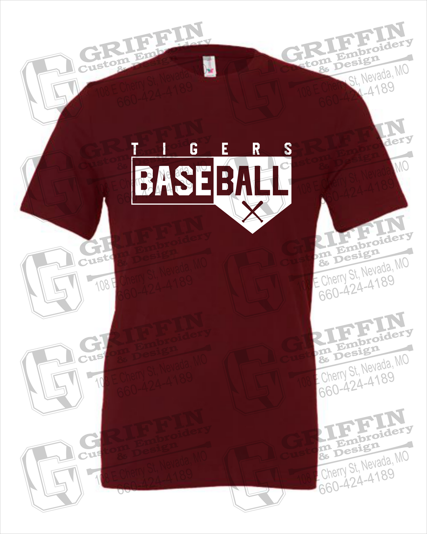 Cotton Short Sleeve T-Shirt - Baseball - Nevada Tigers 24-X