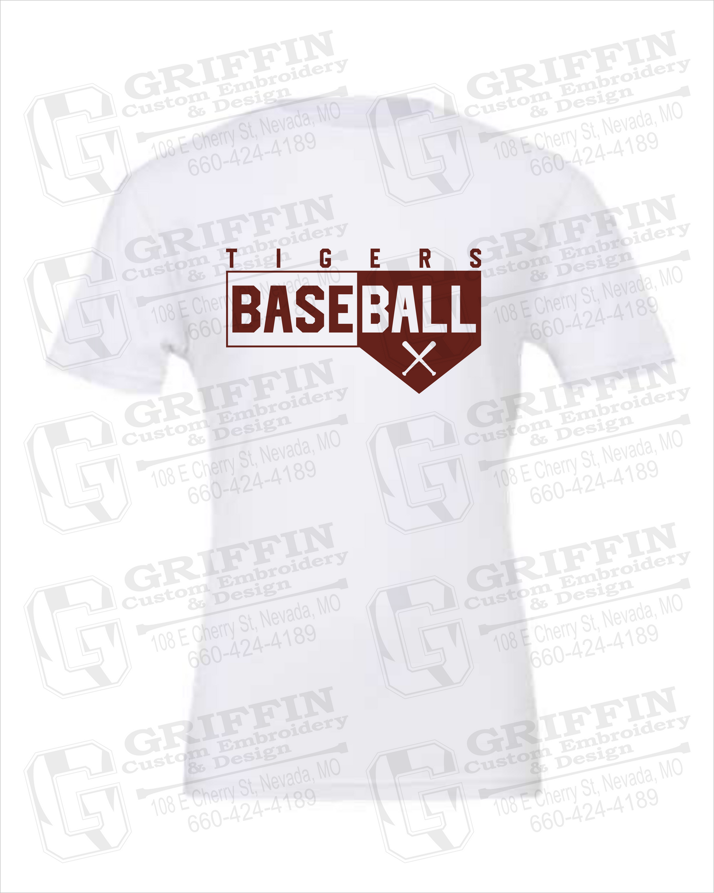 Cotton Short Sleeve T-Shirt - Baseball - Nevada Tigers 24-X