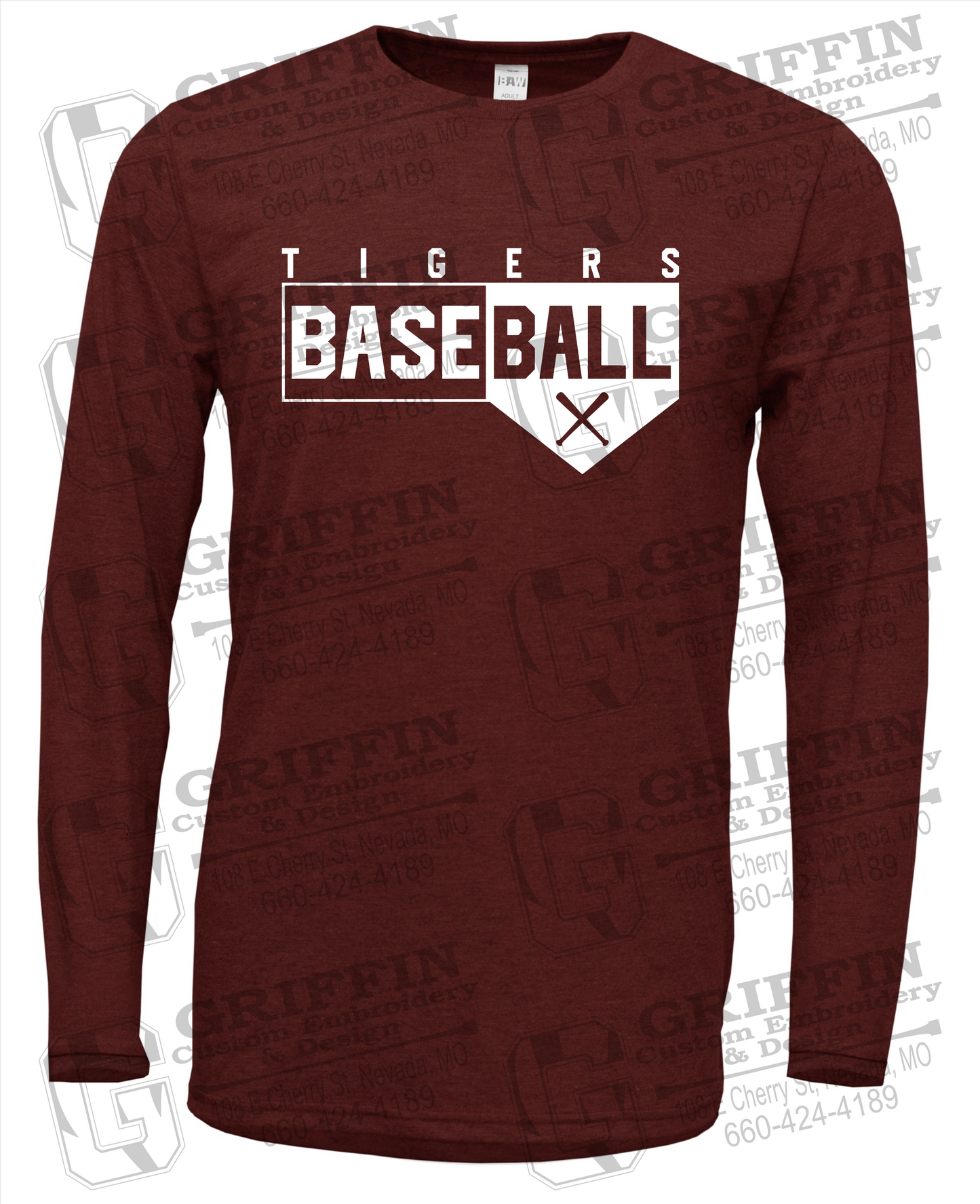 Soft-Tek Long Sleeve T-Shirt - Baseball - Nevada Tigers 24-X