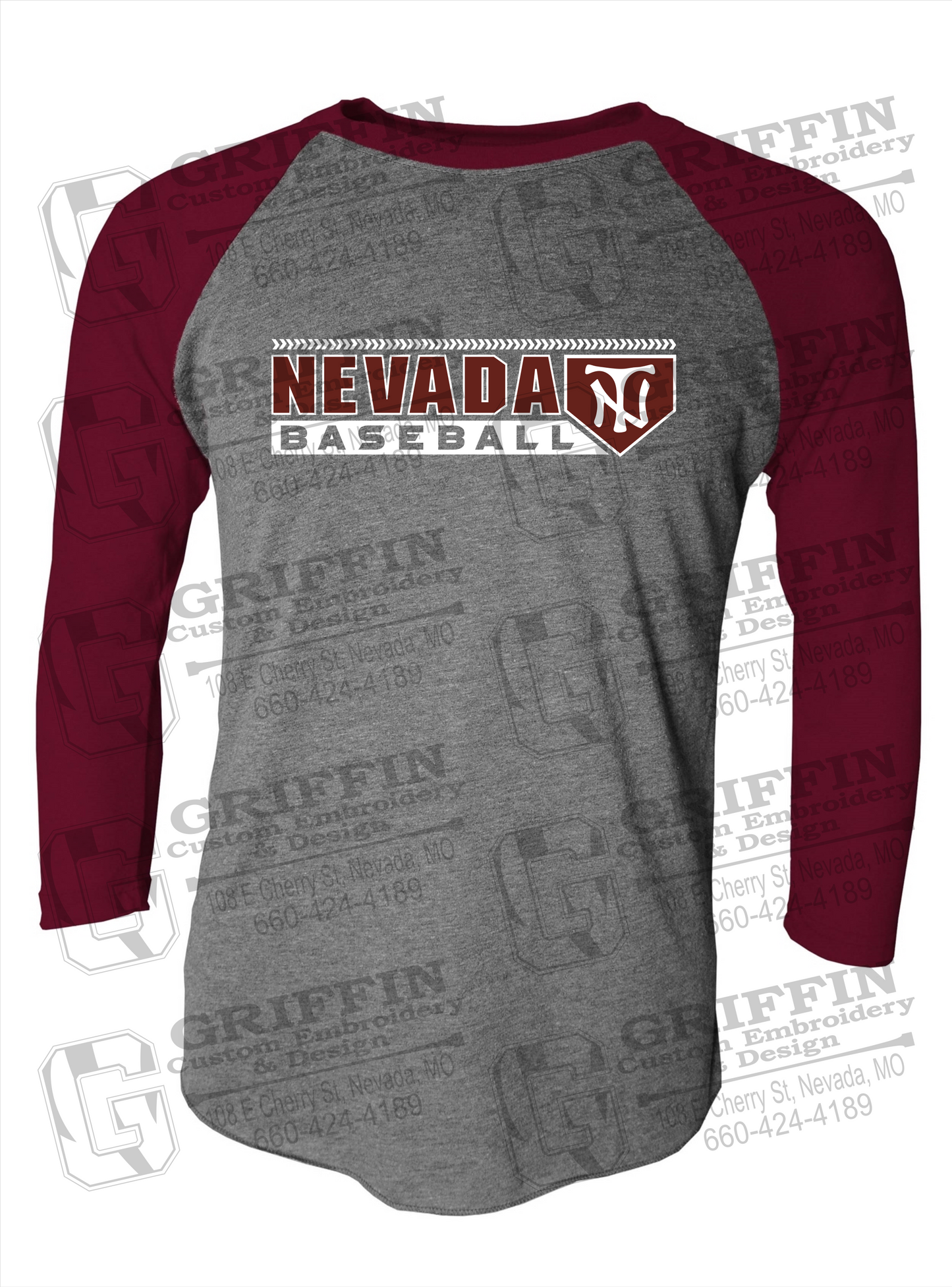 Tri-Blend Raglan Sleeve T-Shirt - Baseball - Nevada Tigers 24-Y
