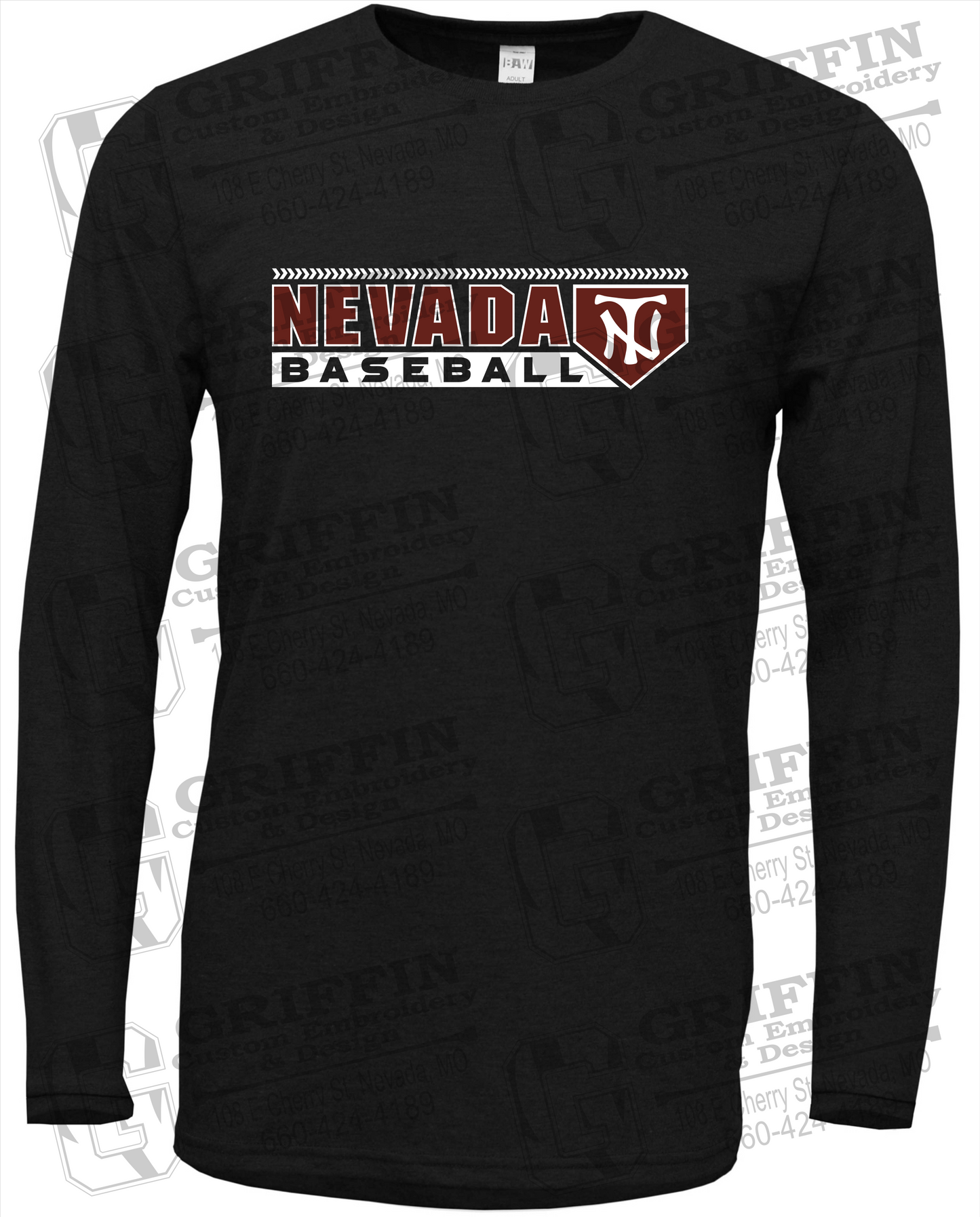 Soft-Tek Long Sleeve T-Shirt - Baseball - Nevada Tigers 24-Y