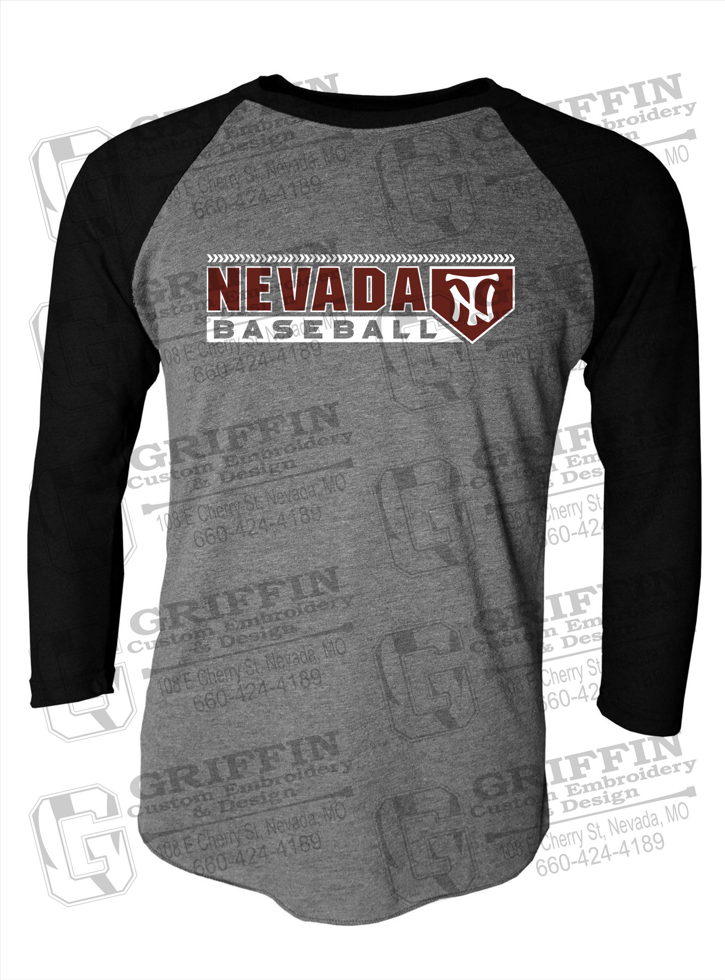 Tri-Blend Raglan Sleeve T-Shirt - Baseball - Nevada Tigers 24-Y