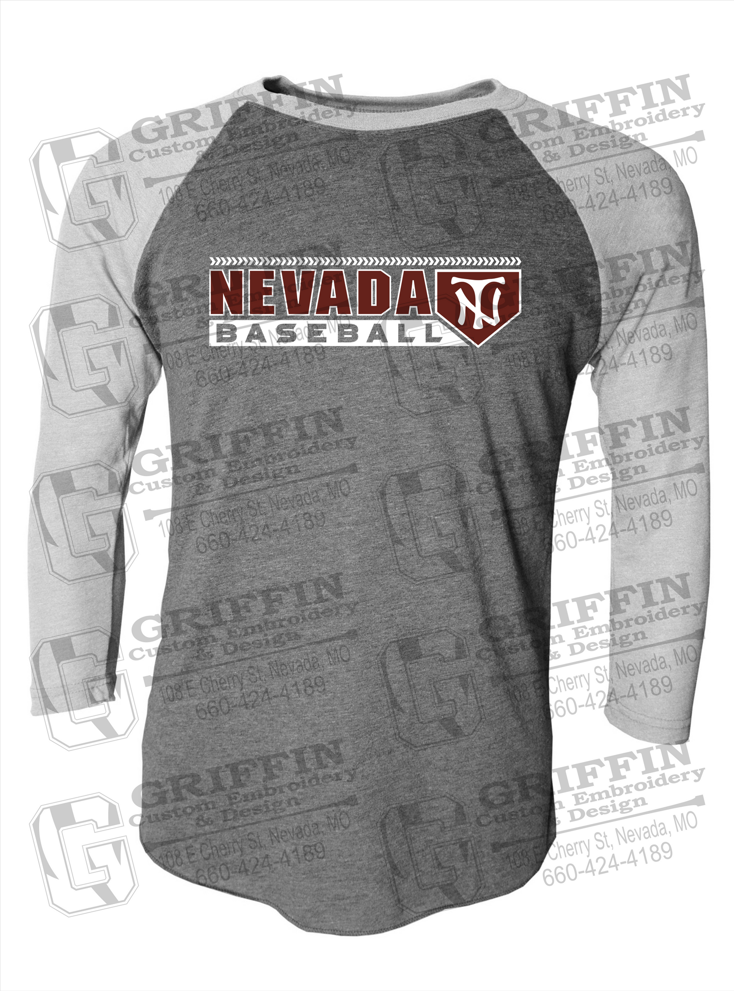 Tri-Blend Raglan Sleeve T-Shirt - Baseball - Nevada Tigers 24-Y