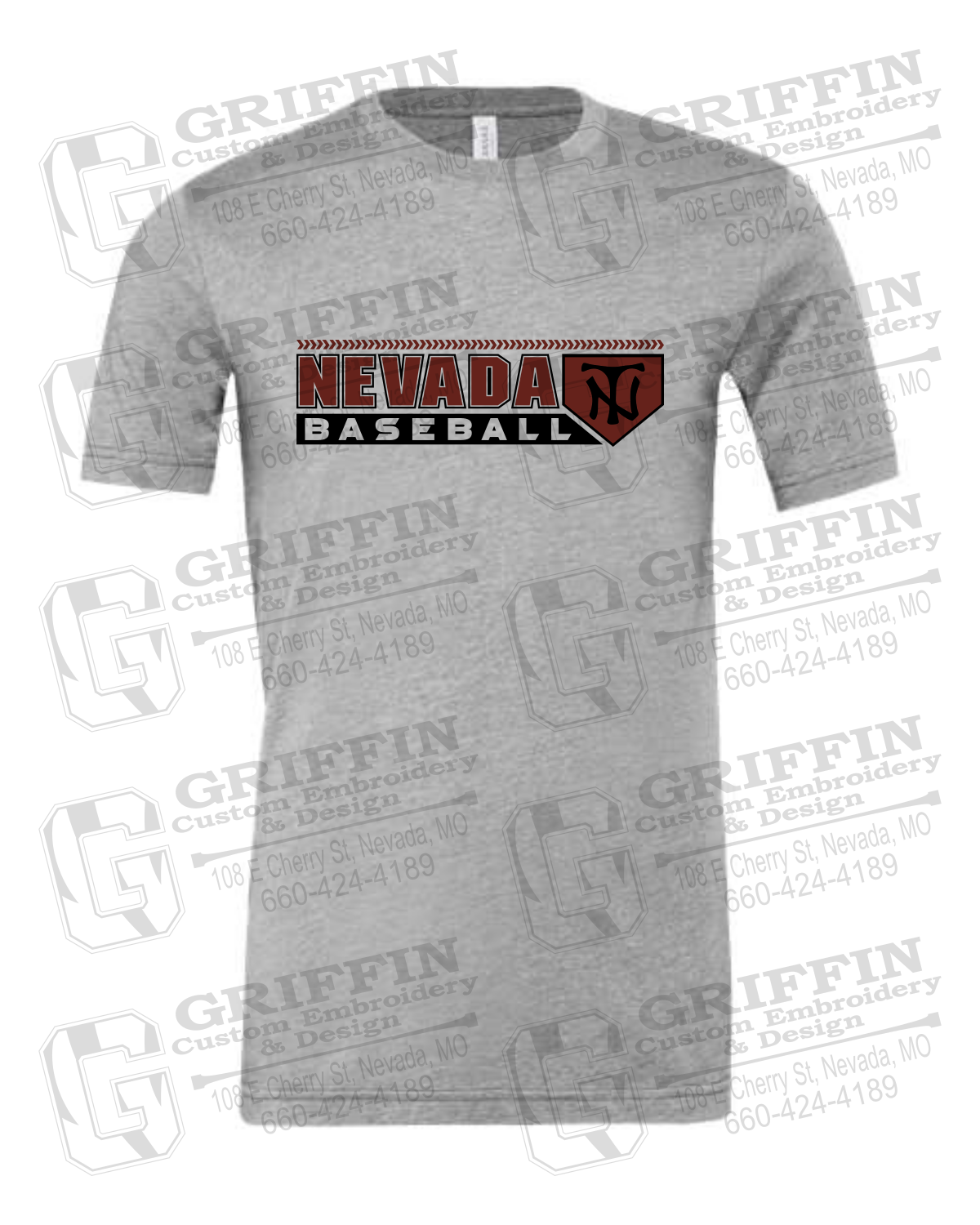 Cotton Short Sleeve T-Shirt - Baseball - Nevada Tigers 24-Y
