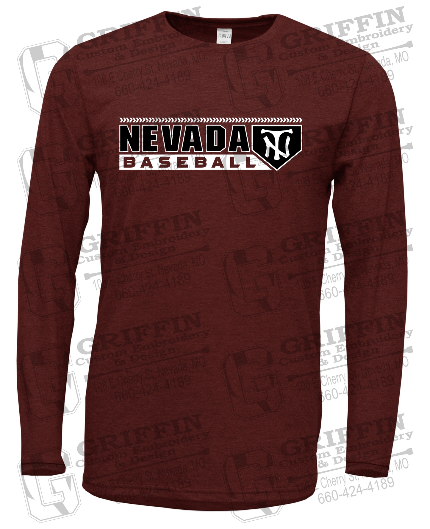 Soft-Tek Long Sleeve T-Shirt - Baseball - Nevada Tigers 24-Y