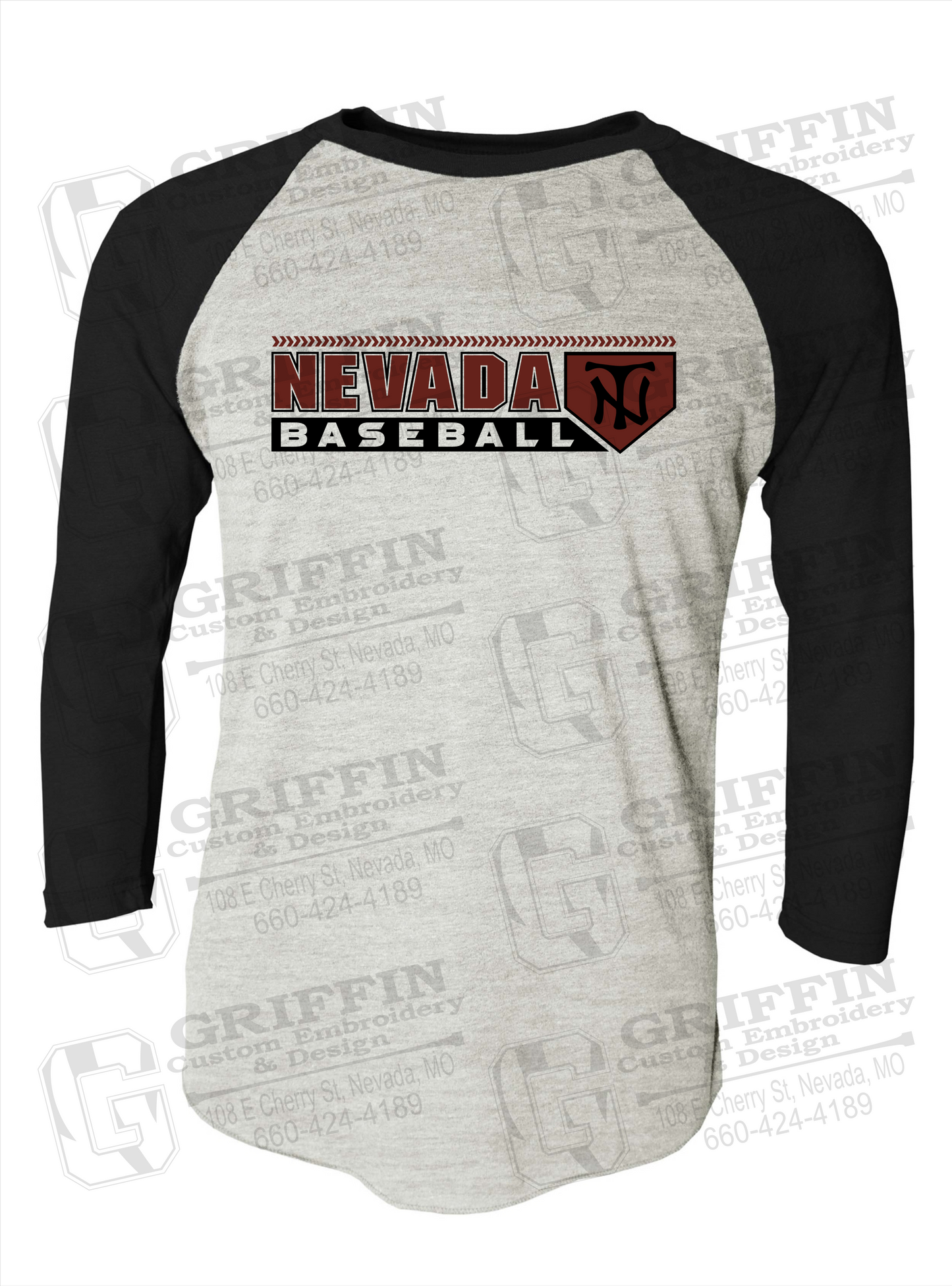 Tri-Blend Raglan Sleeve T-Shirt - Baseball - Nevada Tigers 24-Y