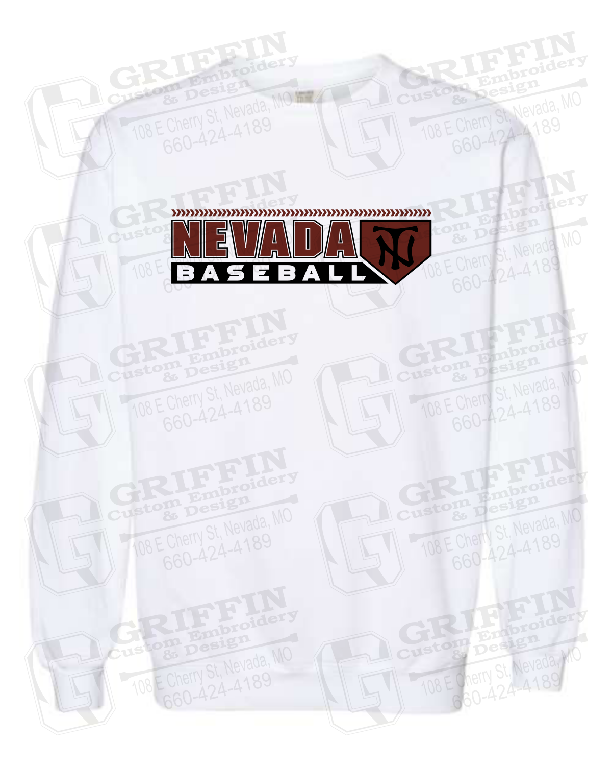 Comfort Colors Crewneck Sweatshirt - Baseball - Nevada Tigers 24-Y