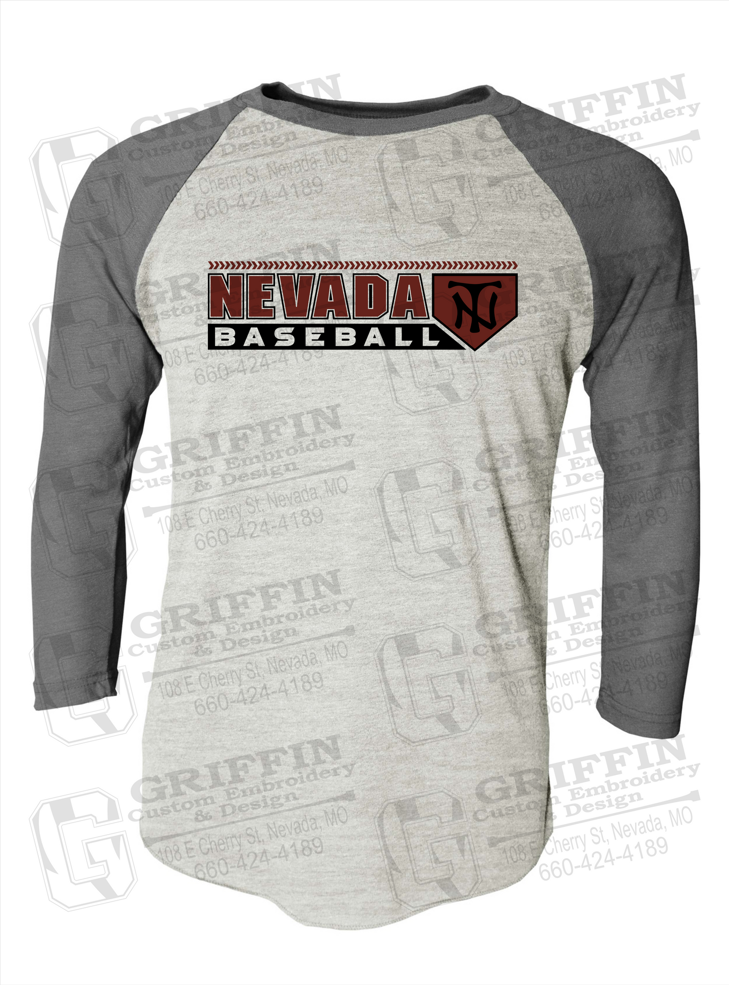 Tri-Blend Raglan Sleeve T-Shirt - Baseball - Nevada Tigers 24-Y